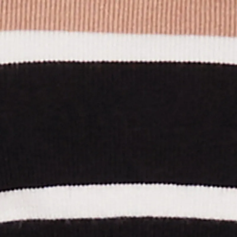 Striped Polo Collar Frayed Hem Crop Sweater sold by Rainbow product image thumbnail 4