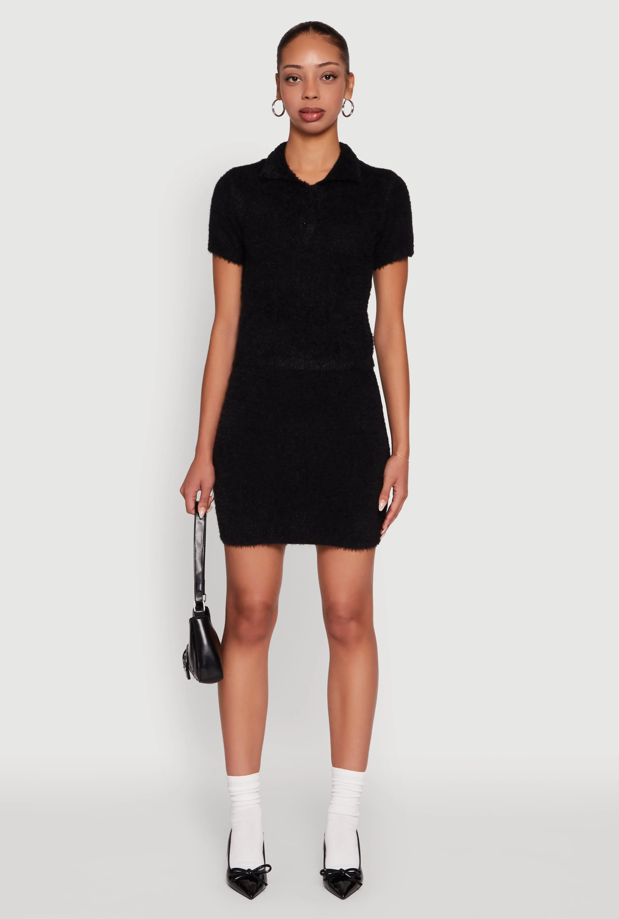 Eyelash Knit Crop Polo Shirt sold by Rainbow product image thumbnail 3