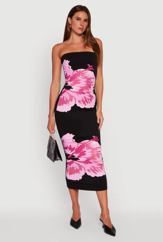 Floral Graphic Tube Maxi Dress sold by Rainbow