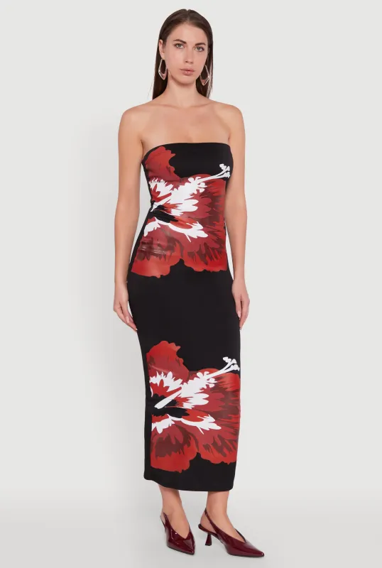 Floral Graphic Tube Maxi Dress sold by Rainbow