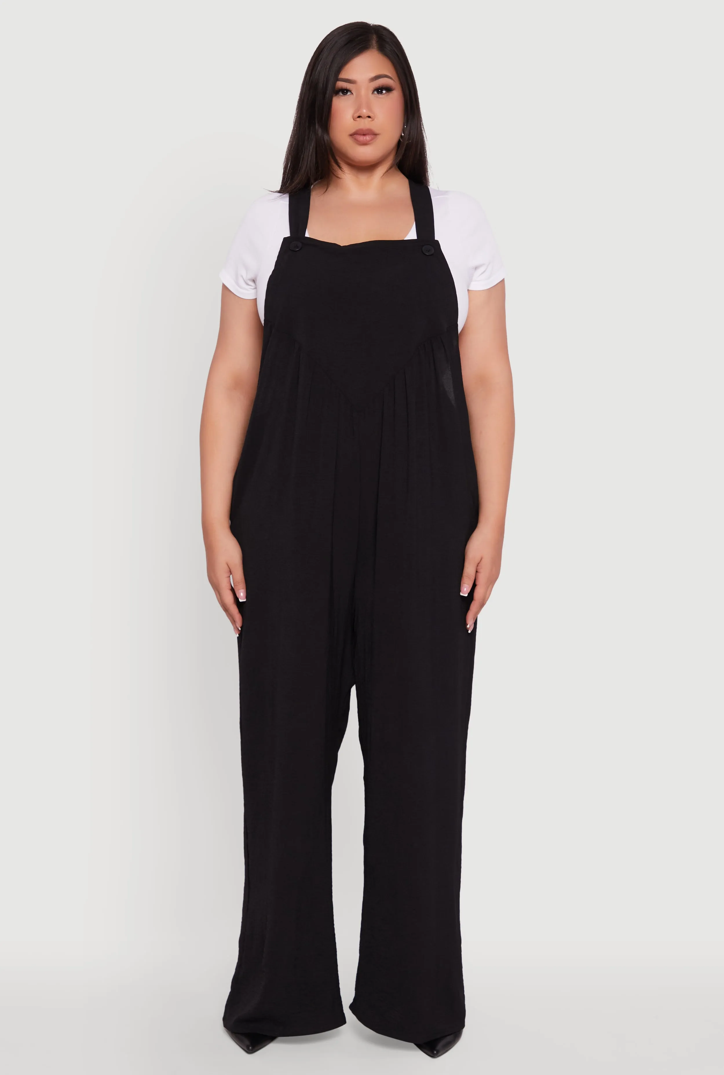 Plus Size Crepe Knit Wide Leg Jumpsuit sold by Rainbow product image thumbnail 2