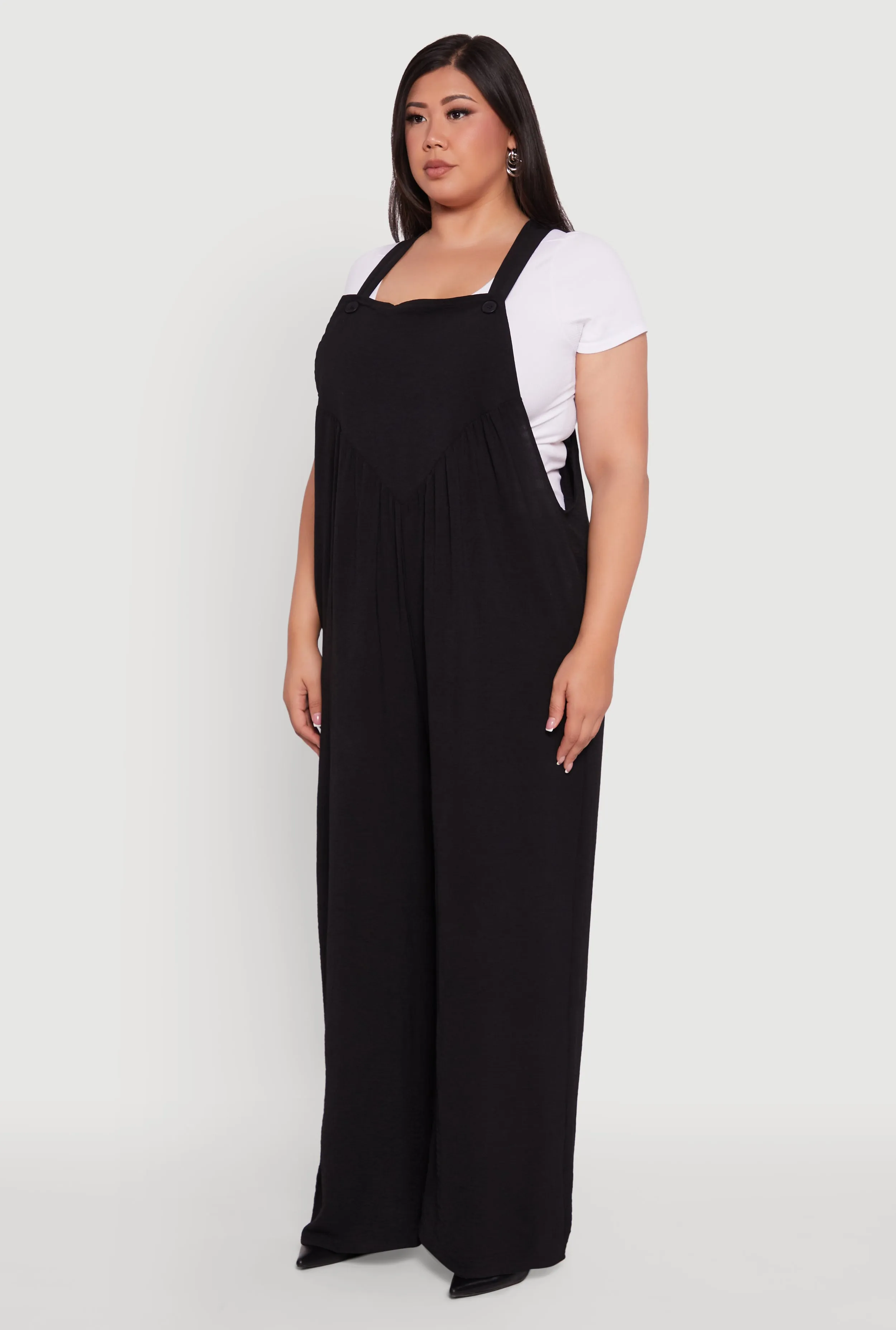 Plus Size Crepe Knit Wide Leg Jumpsuit sold by Rainbow product image thumbnail 3