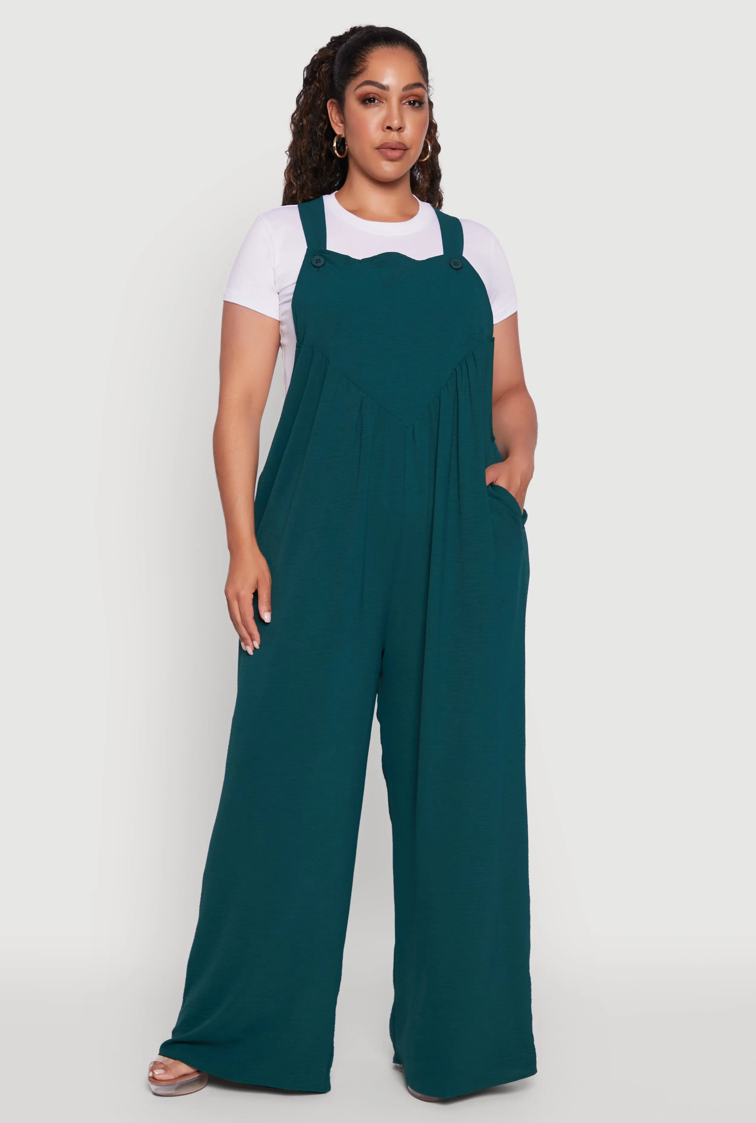 Plus Size Crepe Knit Wide Leg Jumpsuit sold by Rainbow product image thumbnail 2