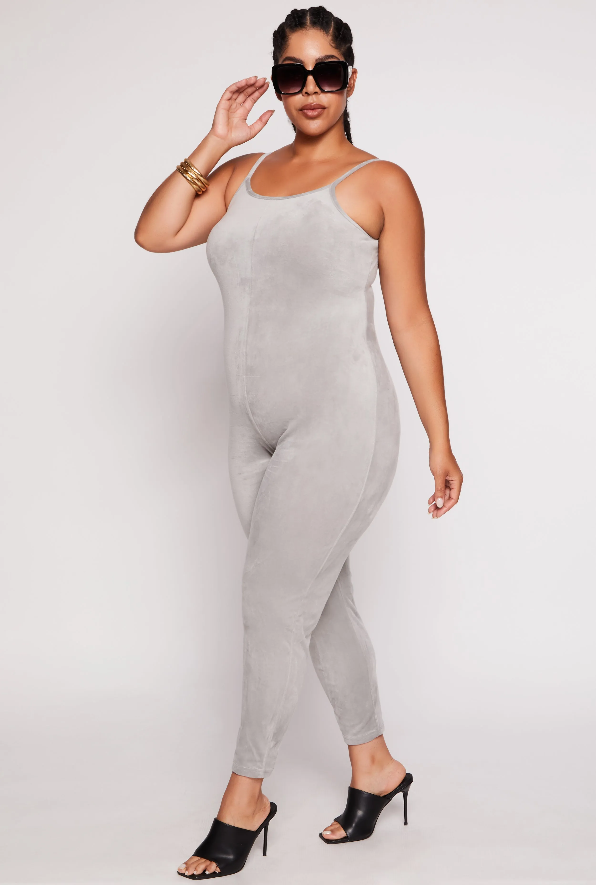 Plus Size Velour Cami Catsuit sold by Rainbow product image thumbnail 2