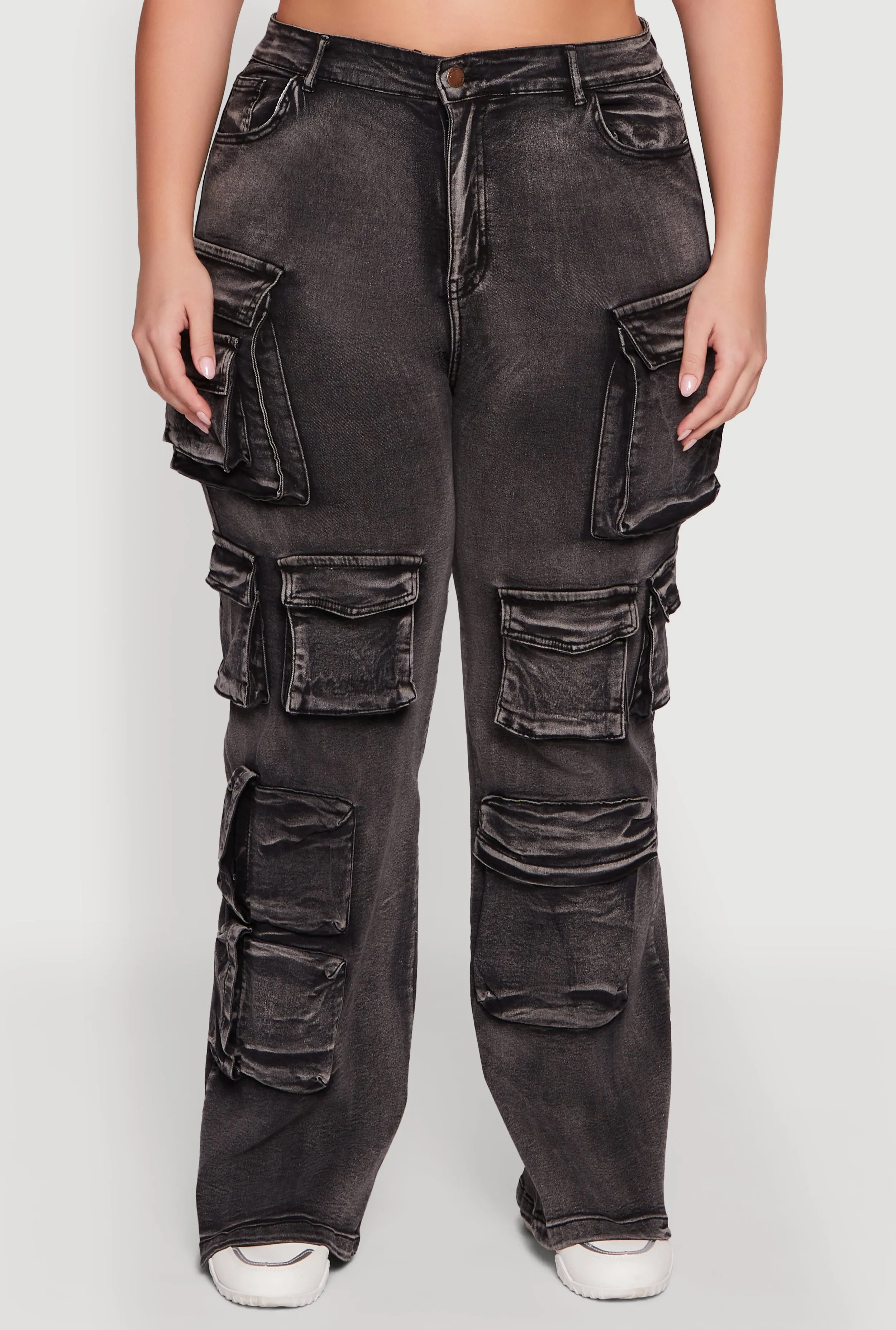 Plus Size Straight Leg Utility Jeans sold by Rainbow product image thumbnail 5