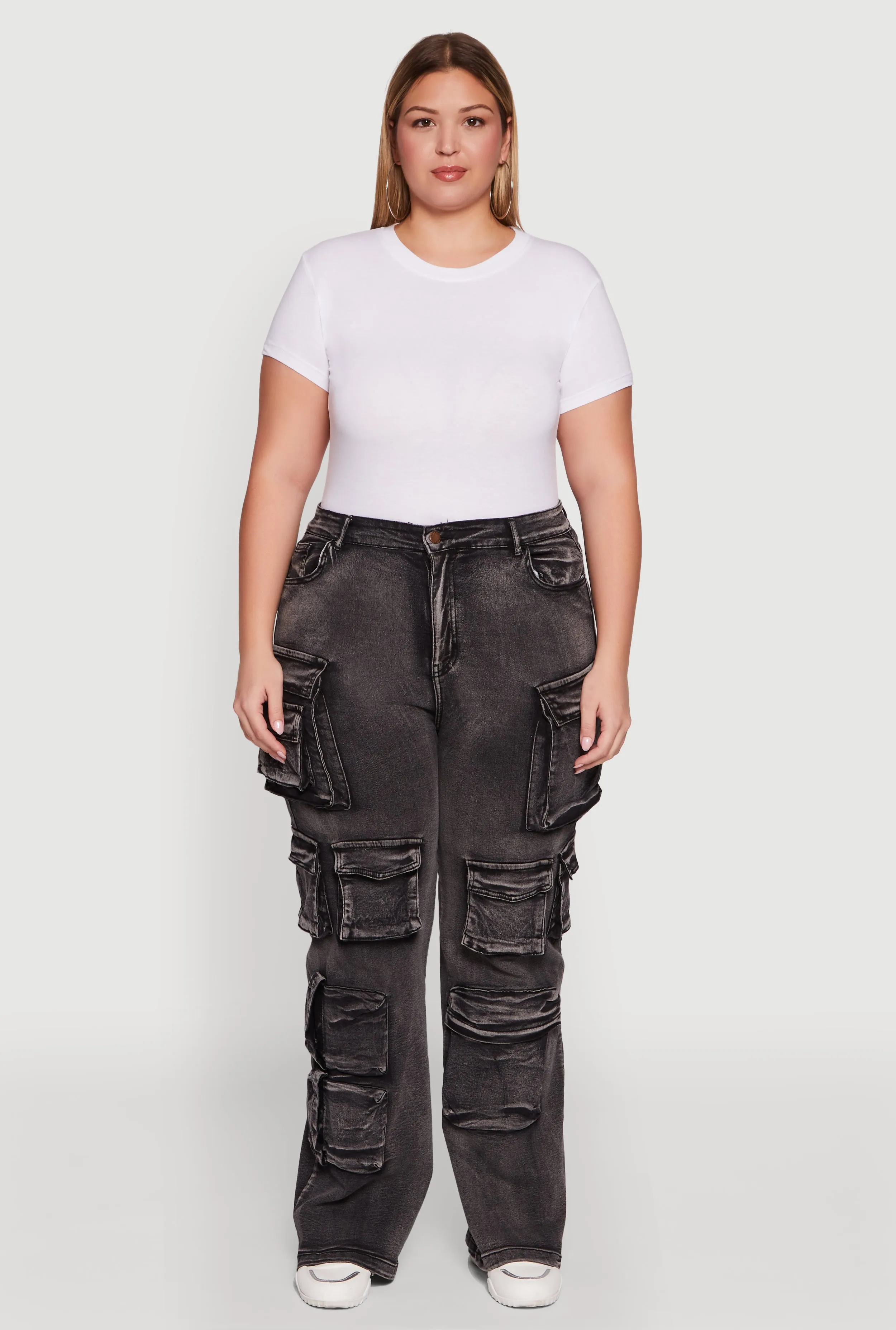 Plus Size Straight Leg Utility Jeans sold by Rainbow product image thumbnail 2