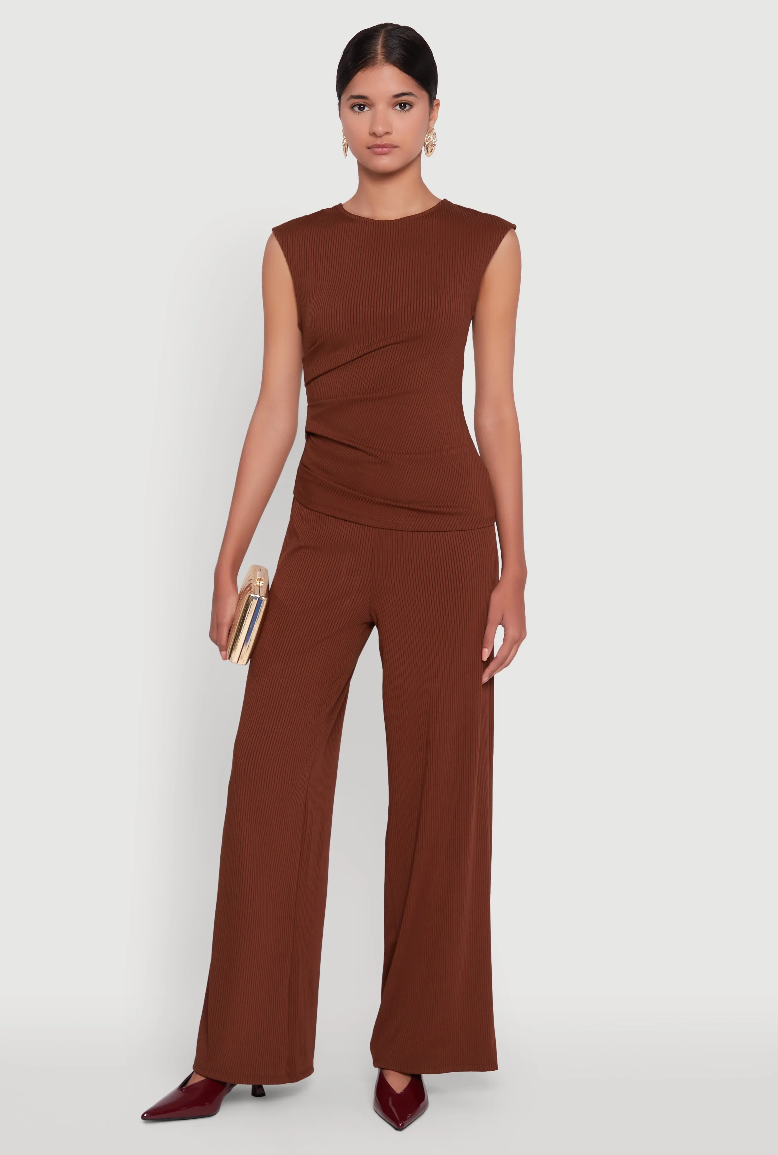 Ribbed Knit Sleeveless Solid Top sold by Rainbow product image thumbnail 2