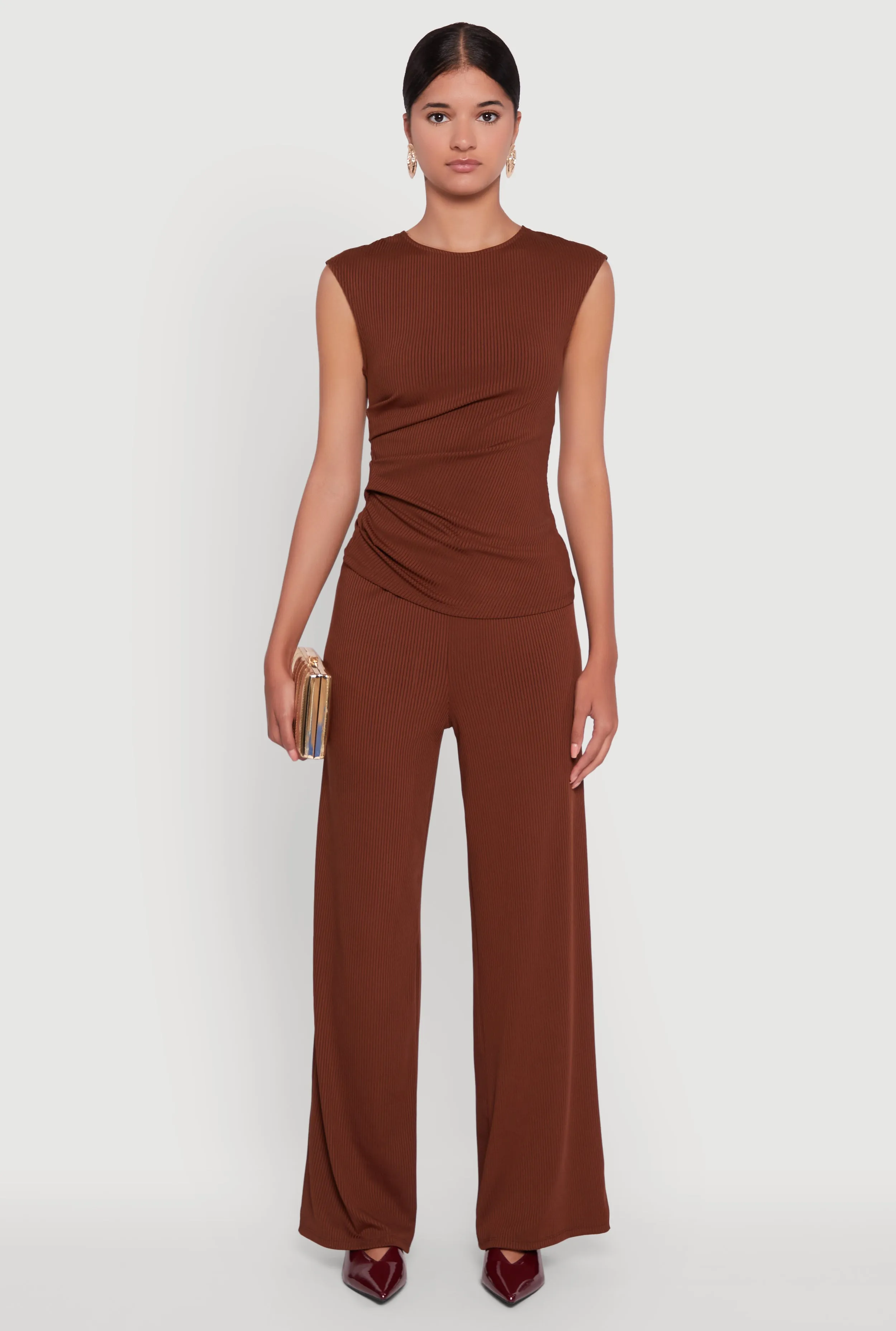 Ribbed Knit Sleeveless Solid Top sold by Rainbow product image thumbnail 3