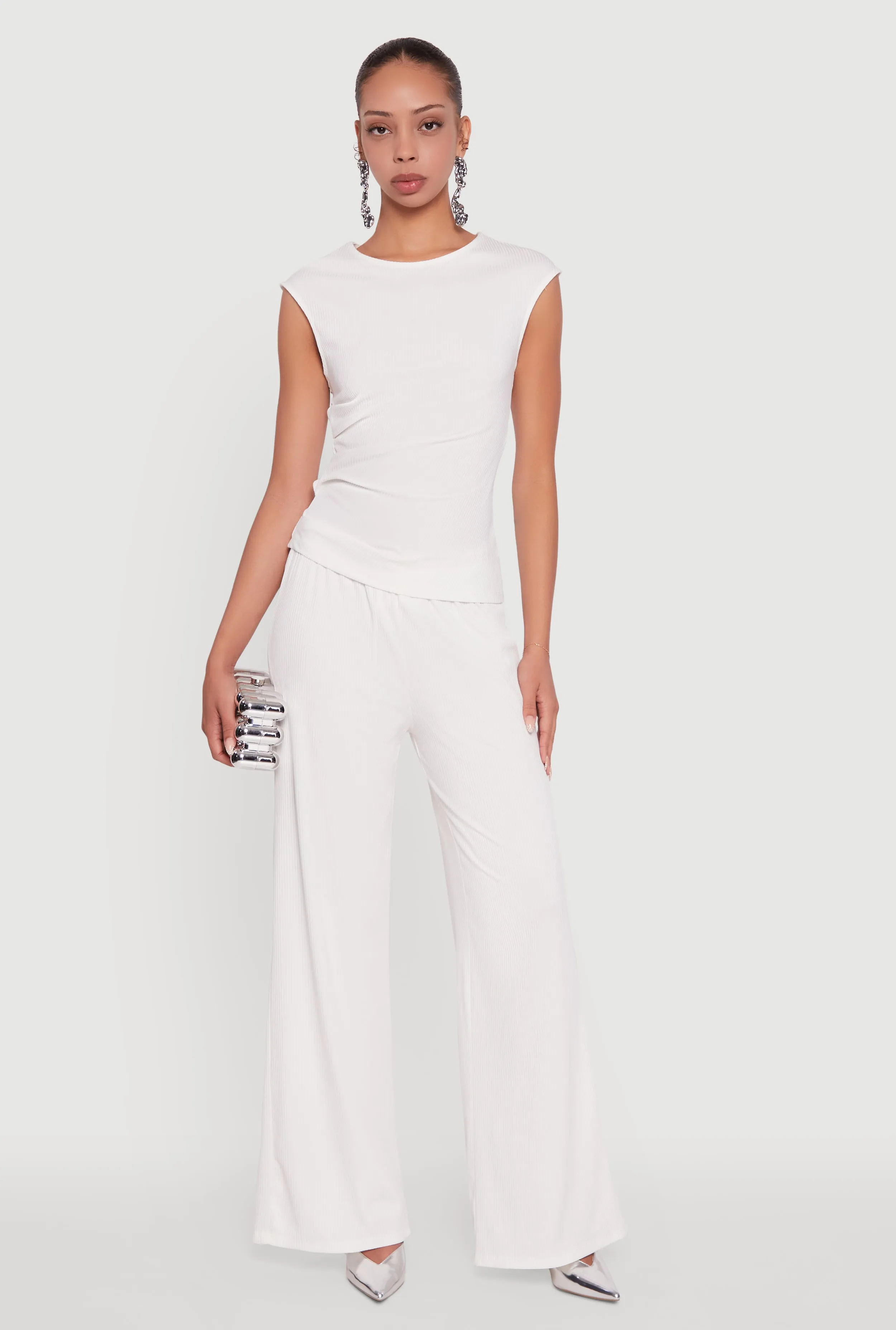 Ribbed Knit Sleeveless Solid Top sold by Rainbow product image thumbnail 2