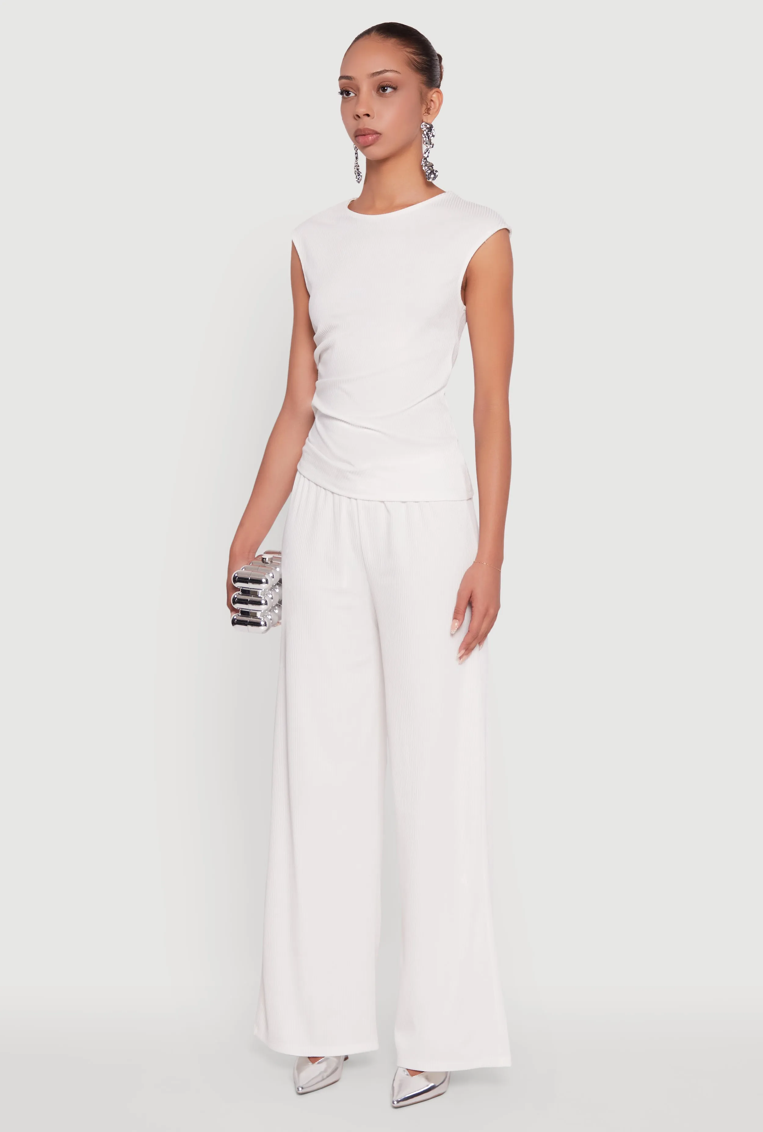 Ribbed Knit Sleeveless Solid Top sold by Rainbow product image thumbnail 5