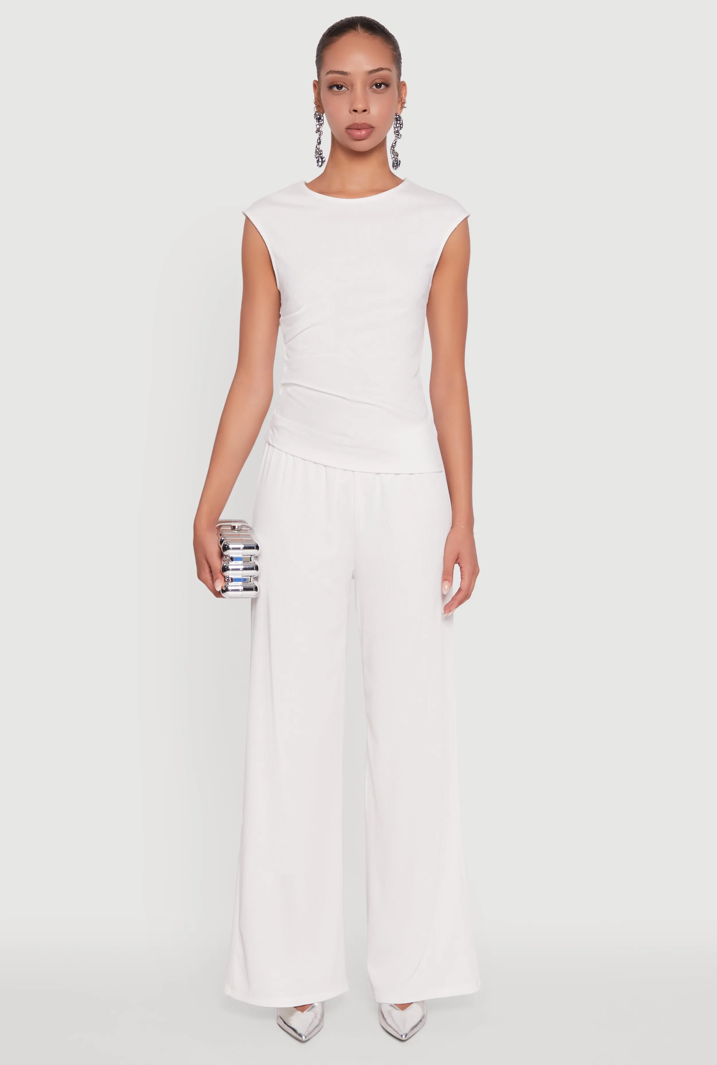 Ribbed Knit Sleeveless Solid Top sold by Rainbow product image thumbnail 3