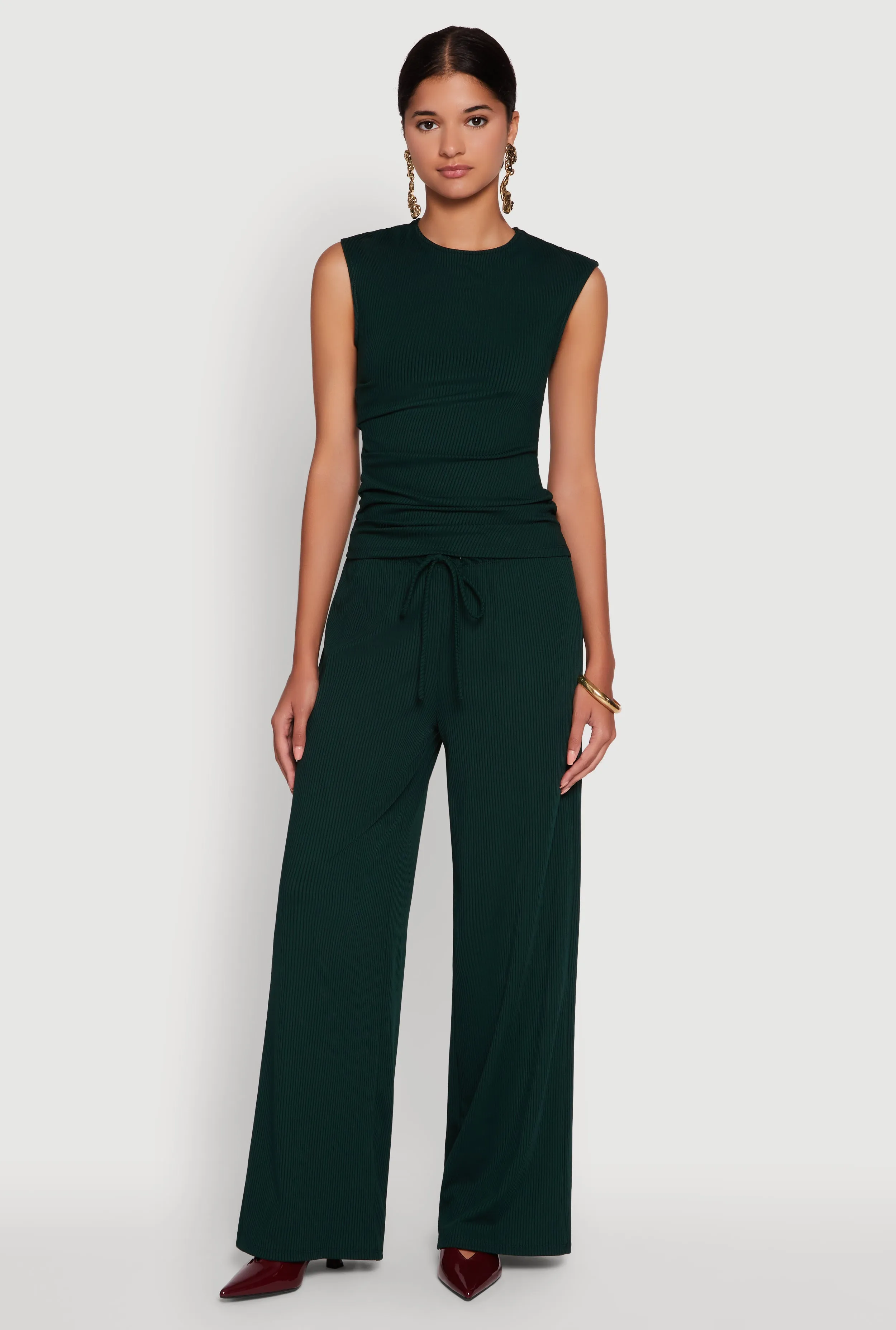 Ribbed Knit Sleeveless Solid Top sold by Rainbow product image thumbnail 3