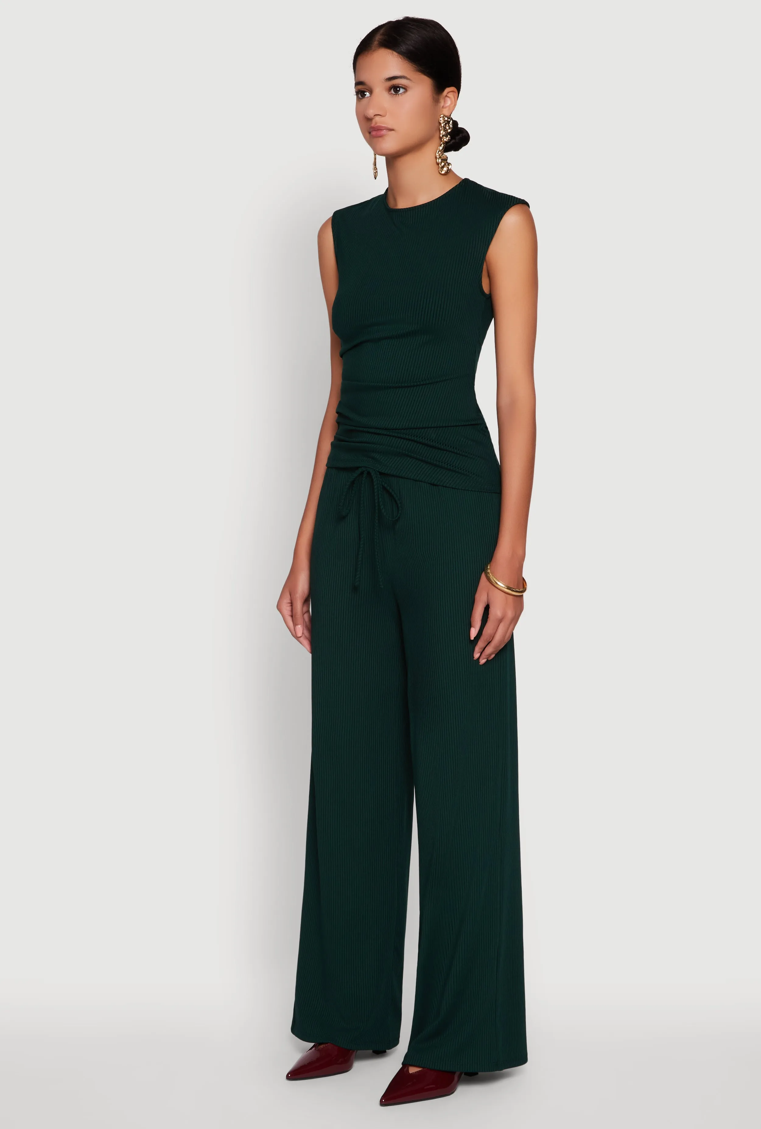 Ribbed Knit Sleeveless Solid Top sold by Rainbow product image thumbnail 5