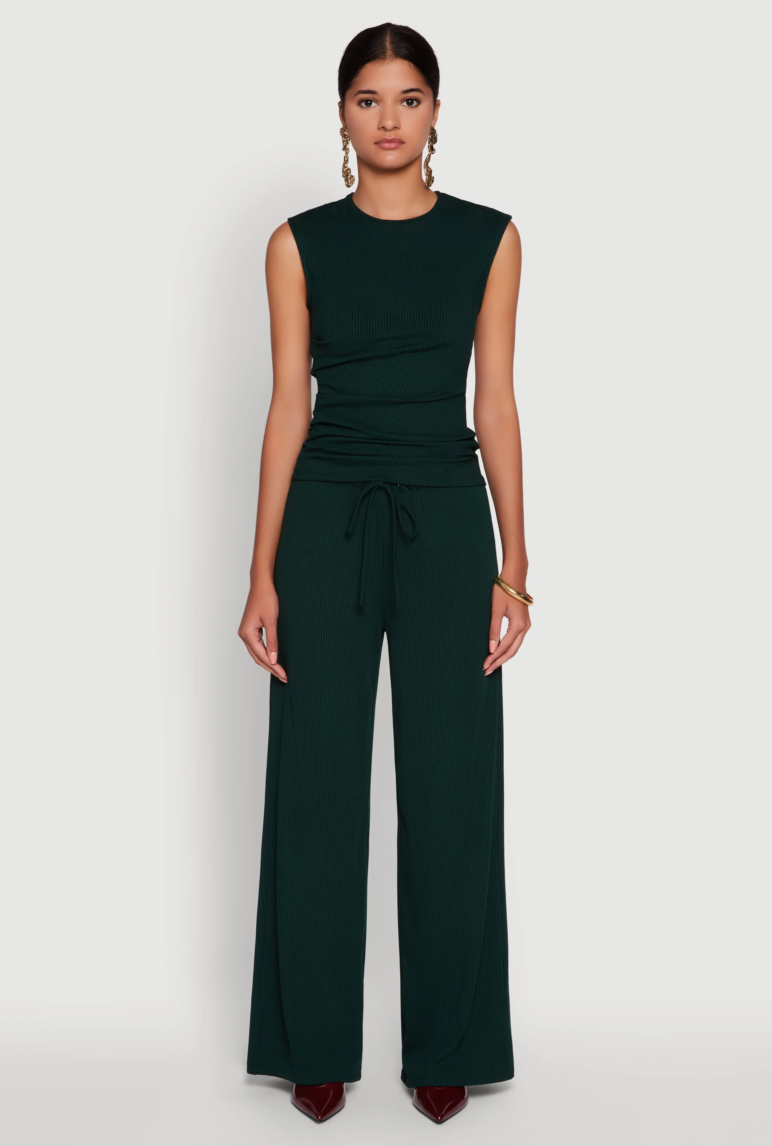 Ribbed Knit Sleeveless Solid Top sold by Rainbow product image thumbnail 2