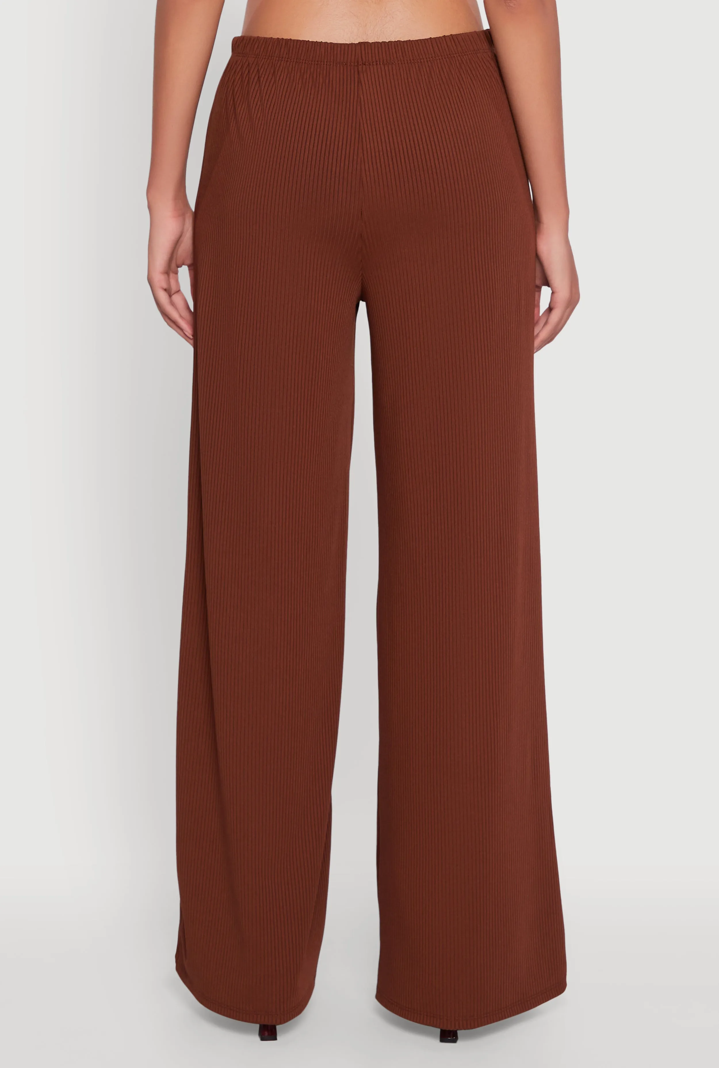 High Waisted Wide Leg Ribbed Knit Casual Pants sold by Rainbow product image thumbnail 5