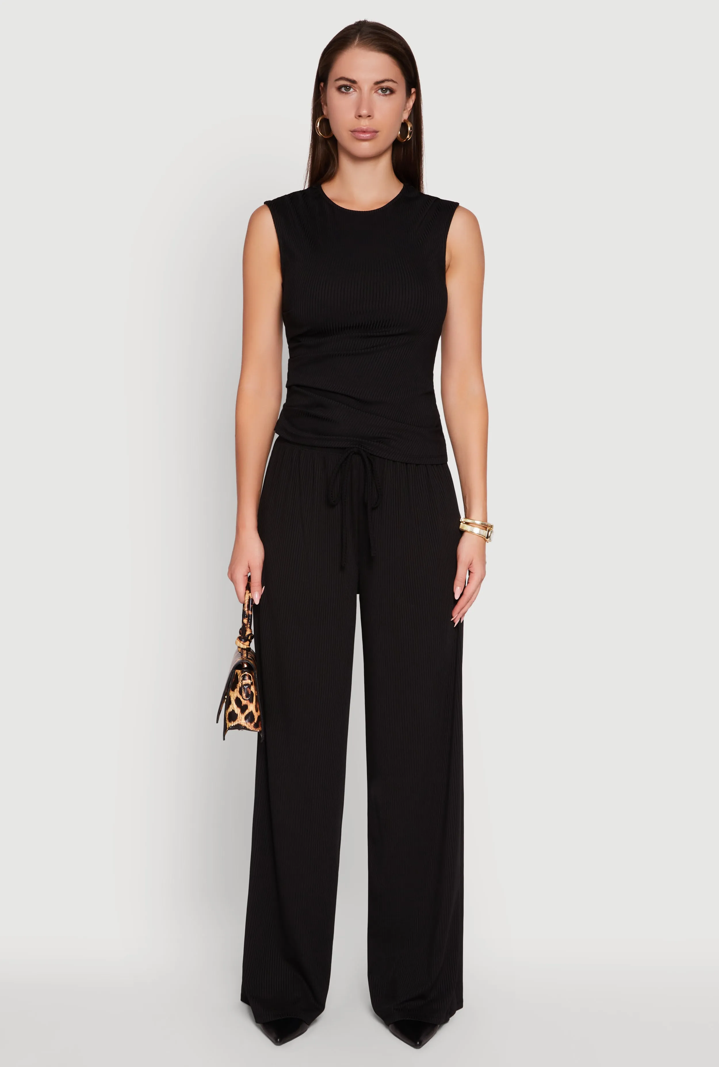 Ribbed Knit Sleeveless Solid Top sold by Rainbow product image thumbnail 2