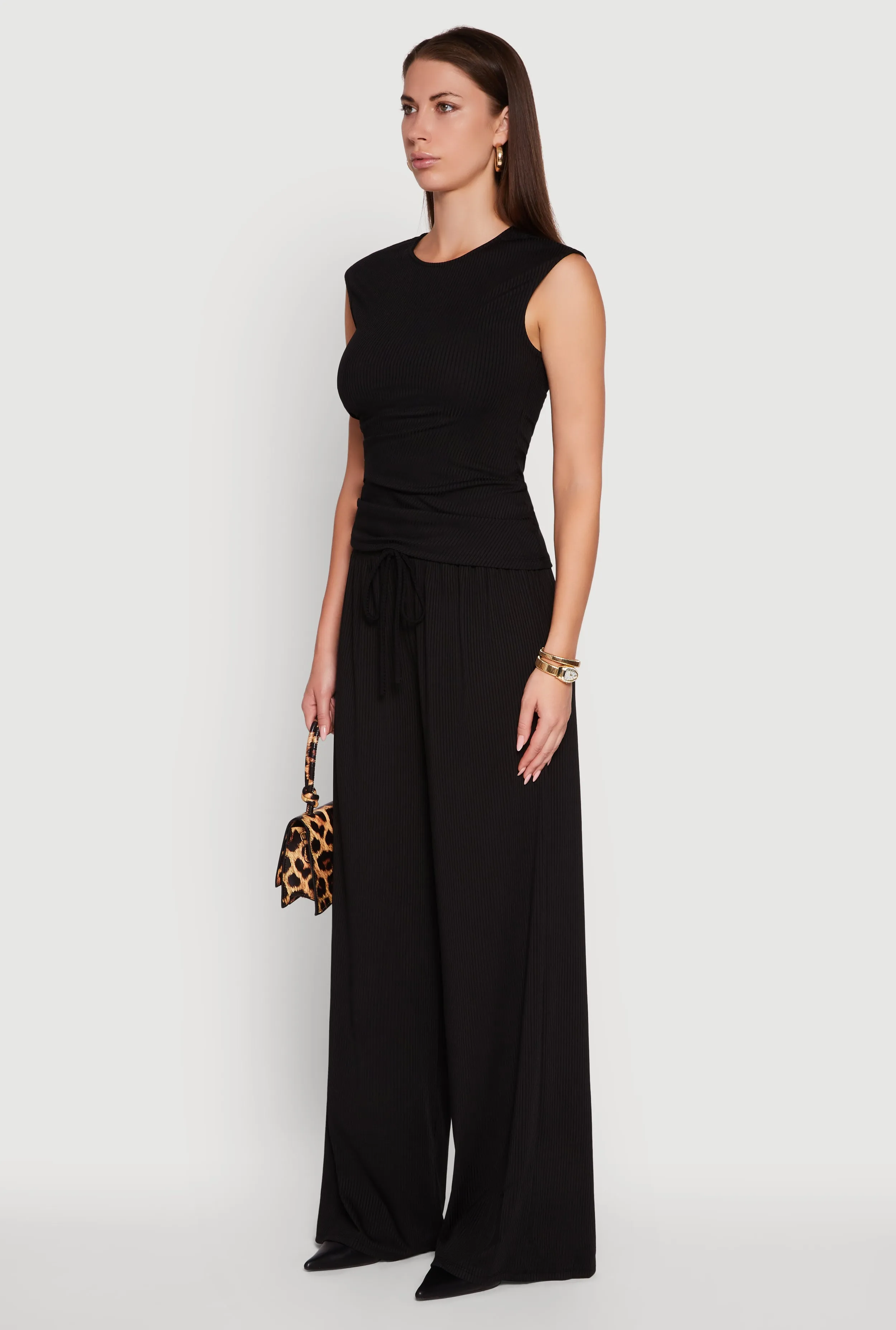 Ribbed Knit Sleeveless Solid Top sold by Rainbow product image thumbnail 5