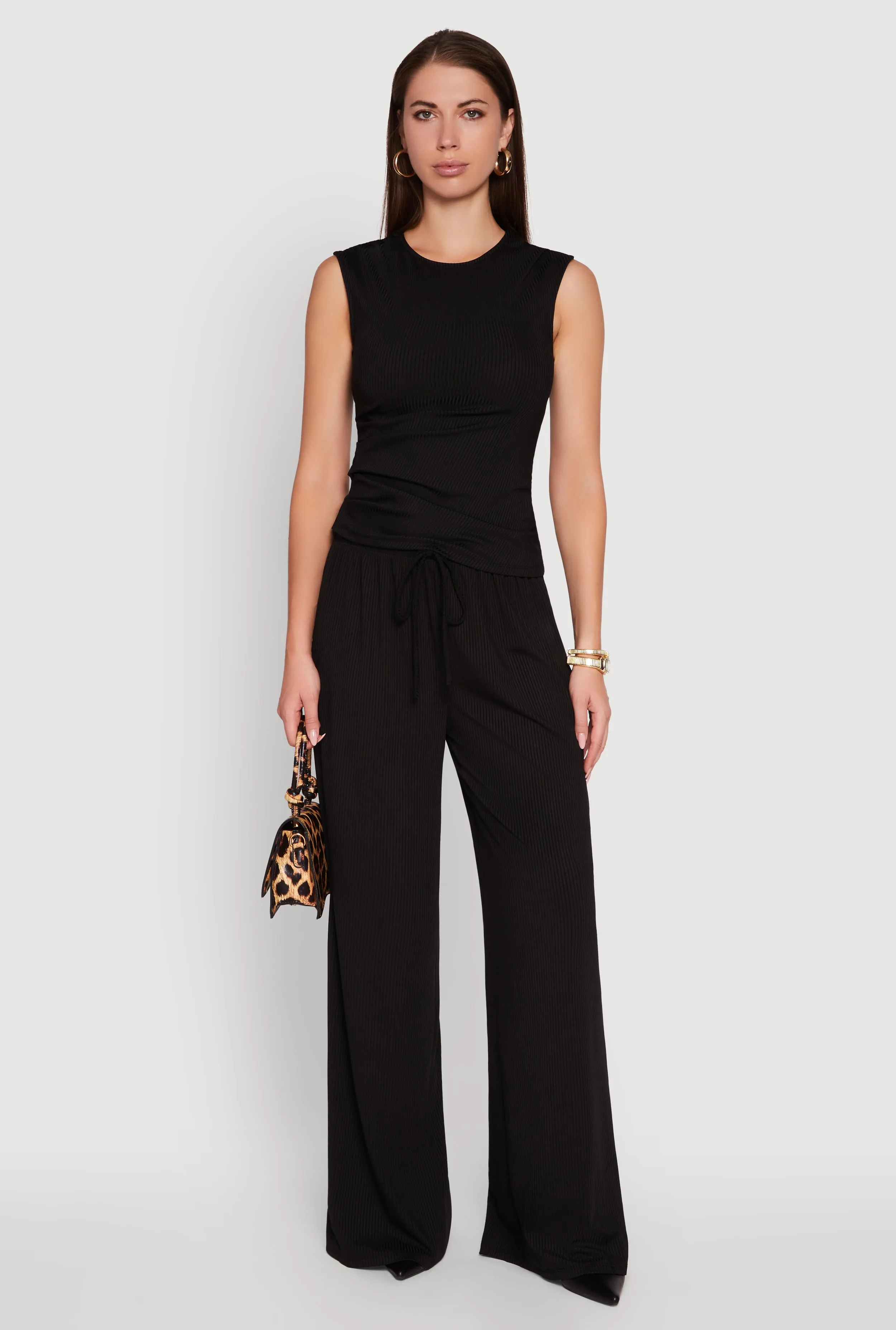 Ribbed Knit Sleeveless Solid Top sold by Rainbow product image thumbnail 3