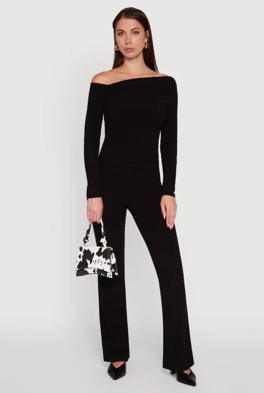 Brushed Knit Pull On Dress Pants sold by Rainbow