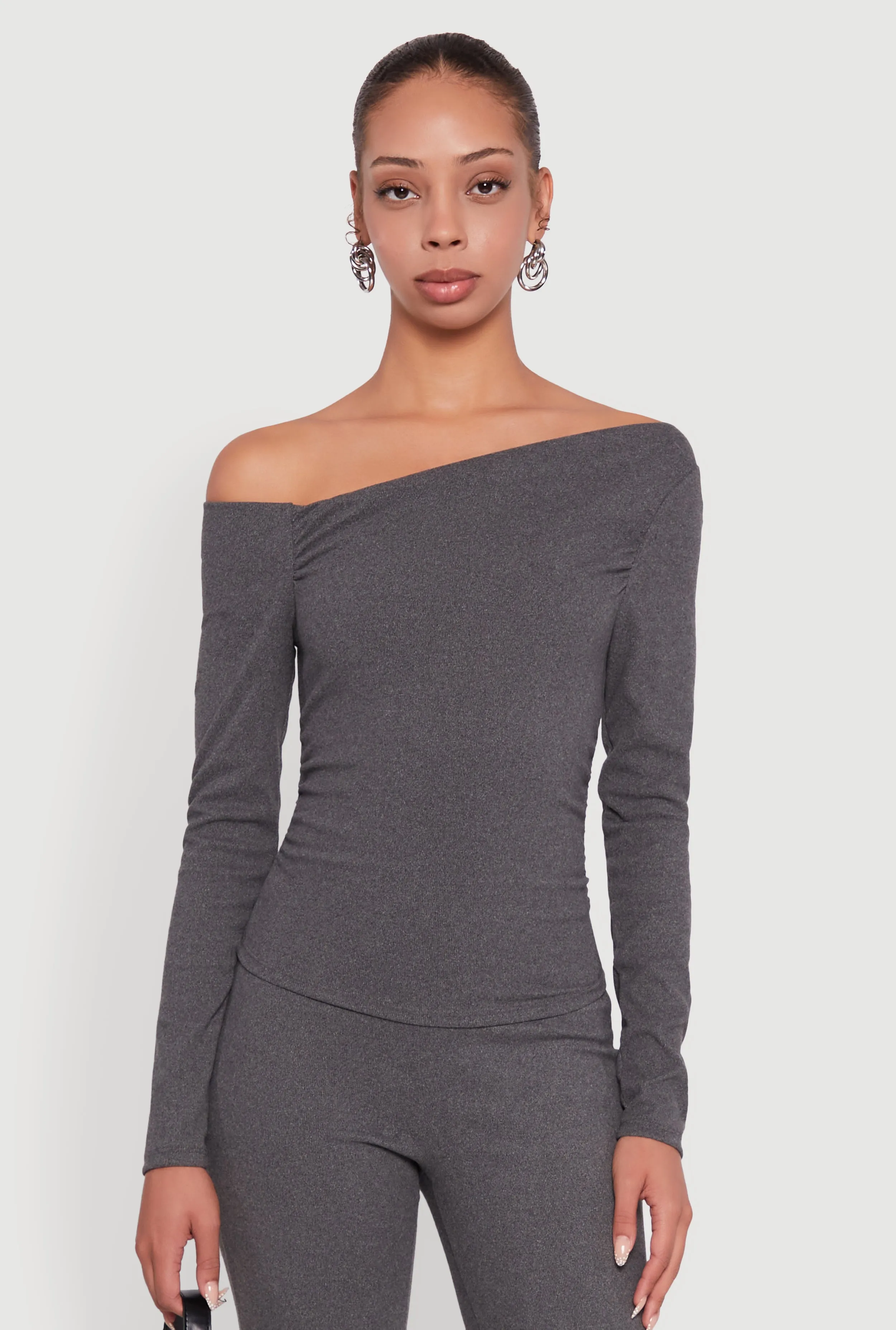 One Shoulder Long Sleeve Blouse sold by Rainbow product image thumbnail 2