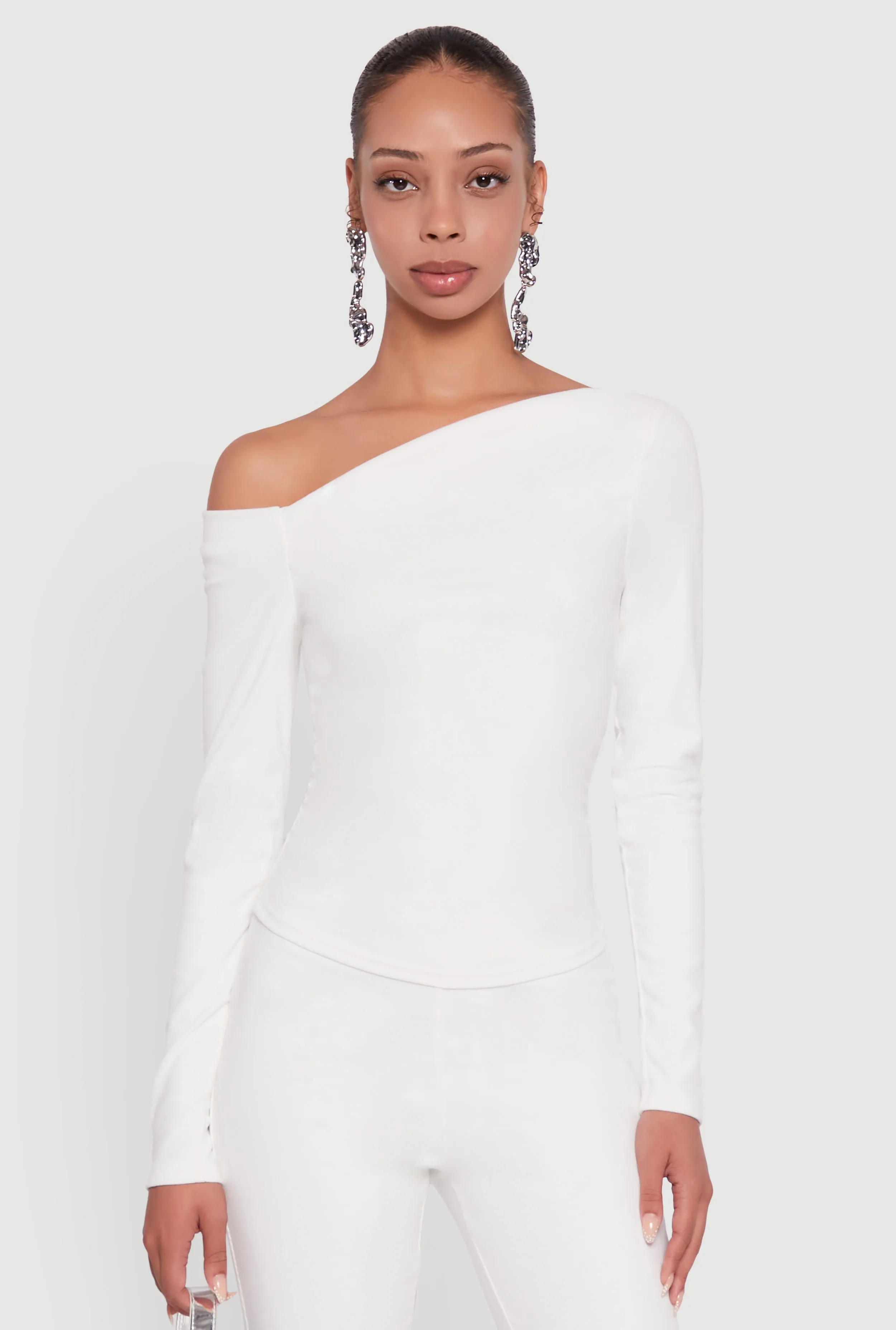 One Shoulder Long Sleeve Blouse sold by Rainbow product image thumbnail 3