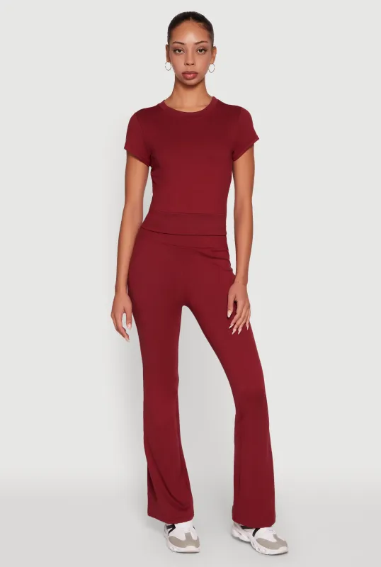 Solid Flare Yoga Pants sold by Rainbow