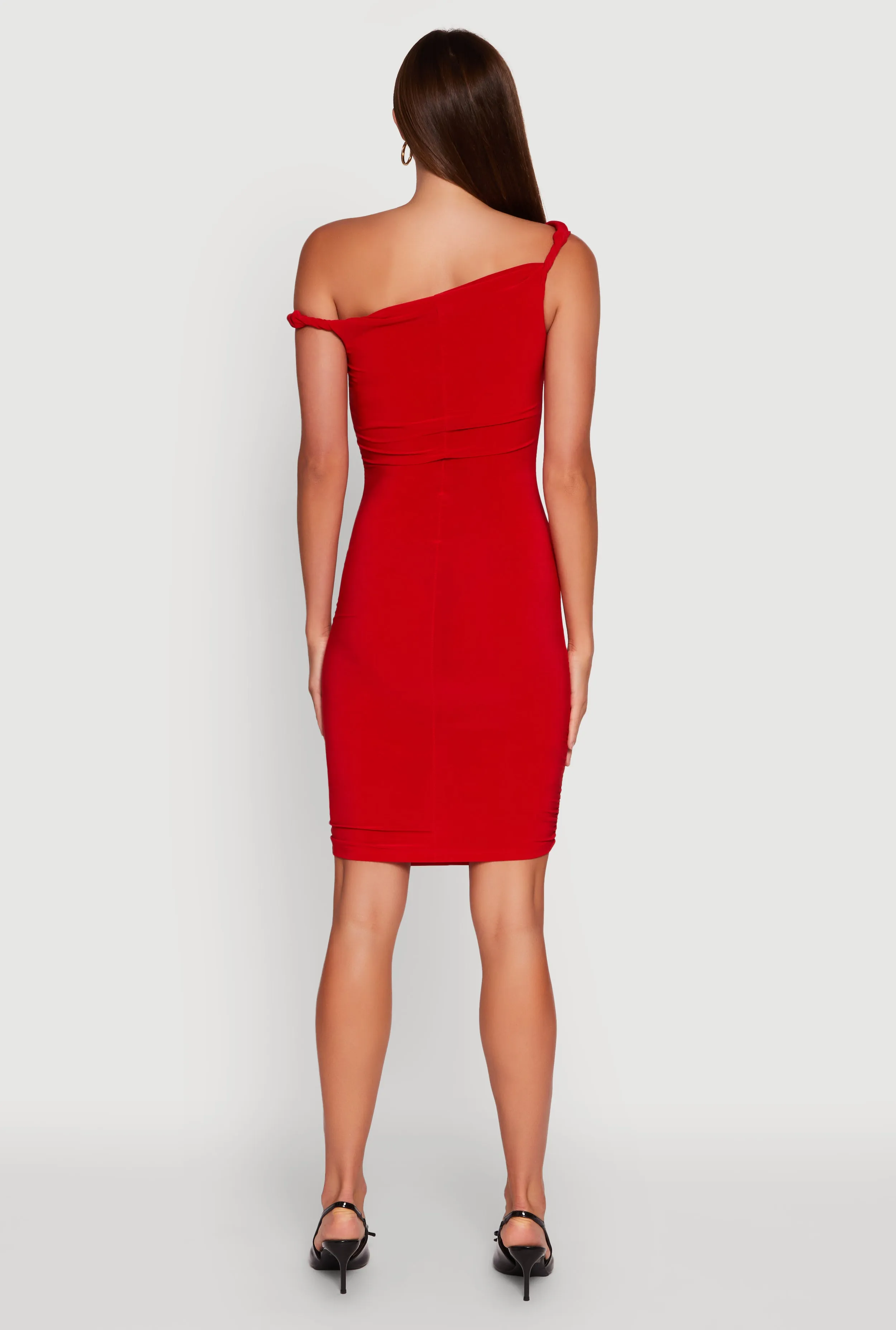 Ruched One Shoulder Bodycon Mini Dress sold by Rainbow product image thumbnail 5