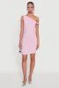 Ruched One Shoulder Bodycon Mini Dress sold by Rainbow