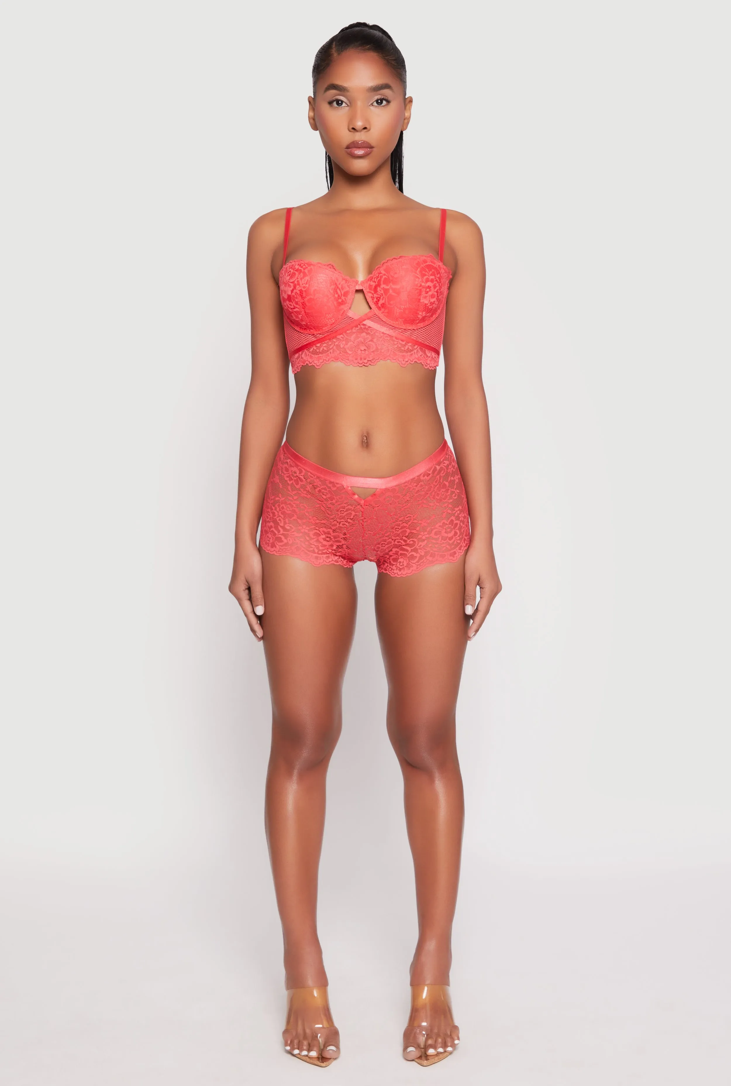 Caged Convertible Longline Lace Balconette Bra sold by Rainbow product image thumbnail 2