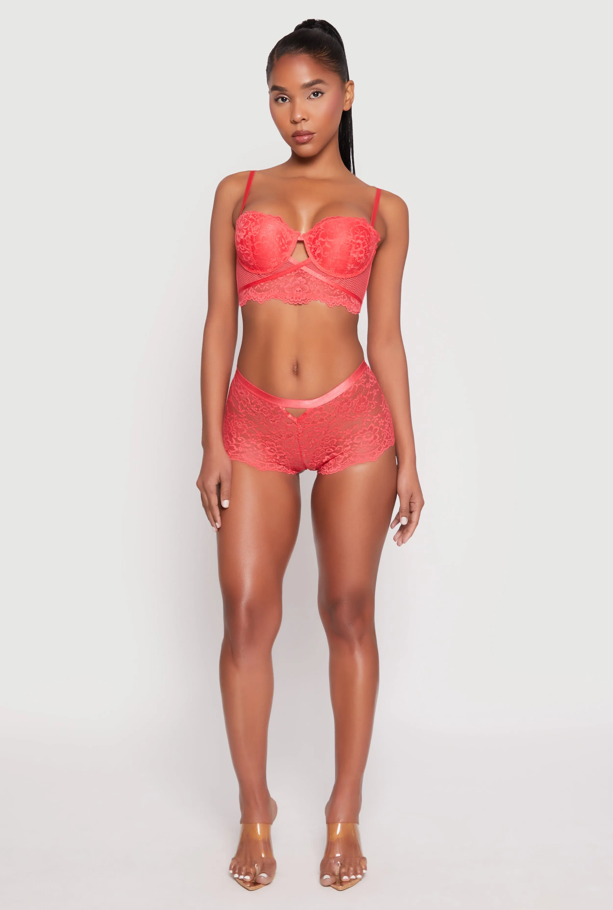 Caged Convertible Longline Lace Balconette Bra sold by Rainbow product image thumbnail 3