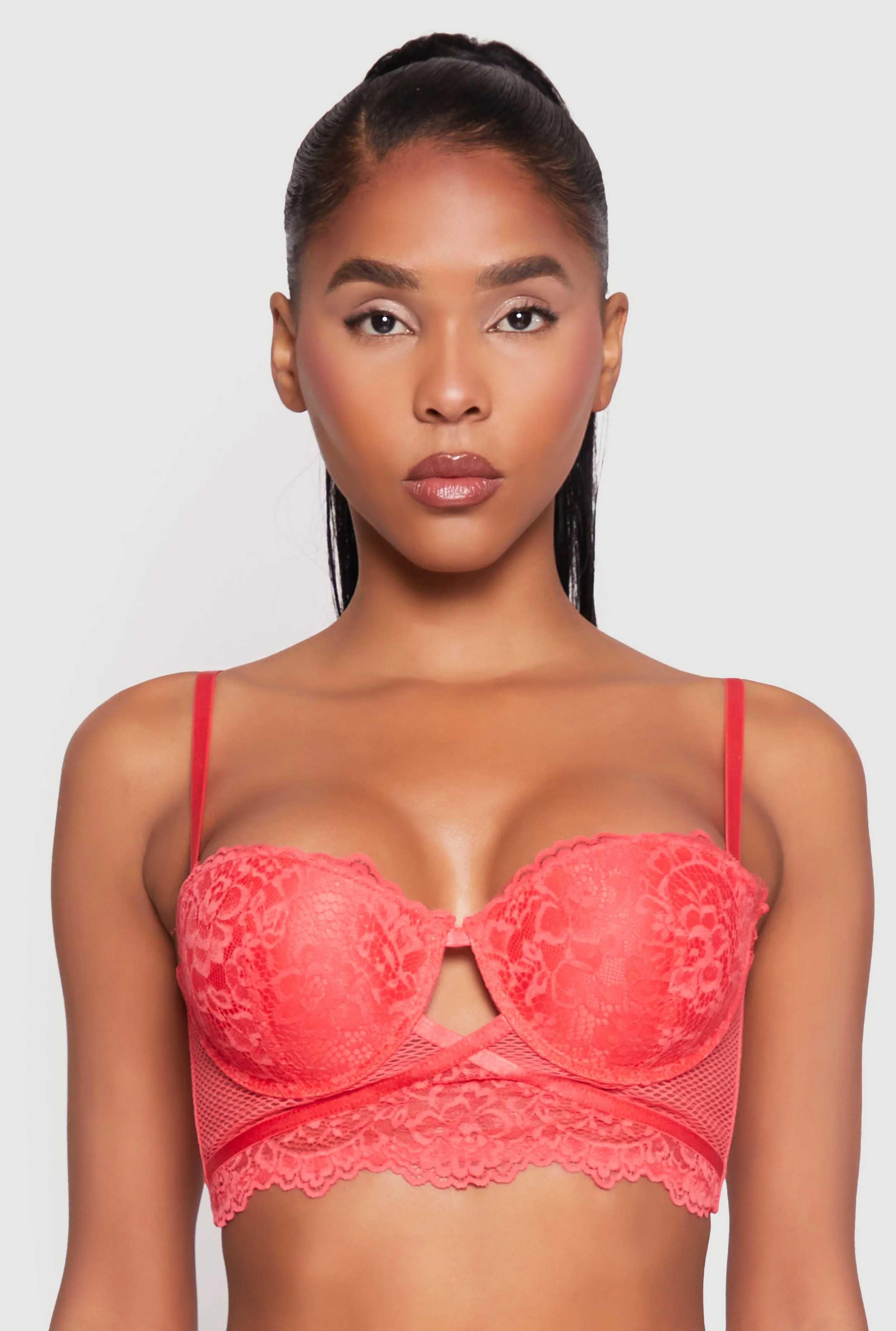 Caged Convertible Longline Lace Balconette Bra sold by Rainbow