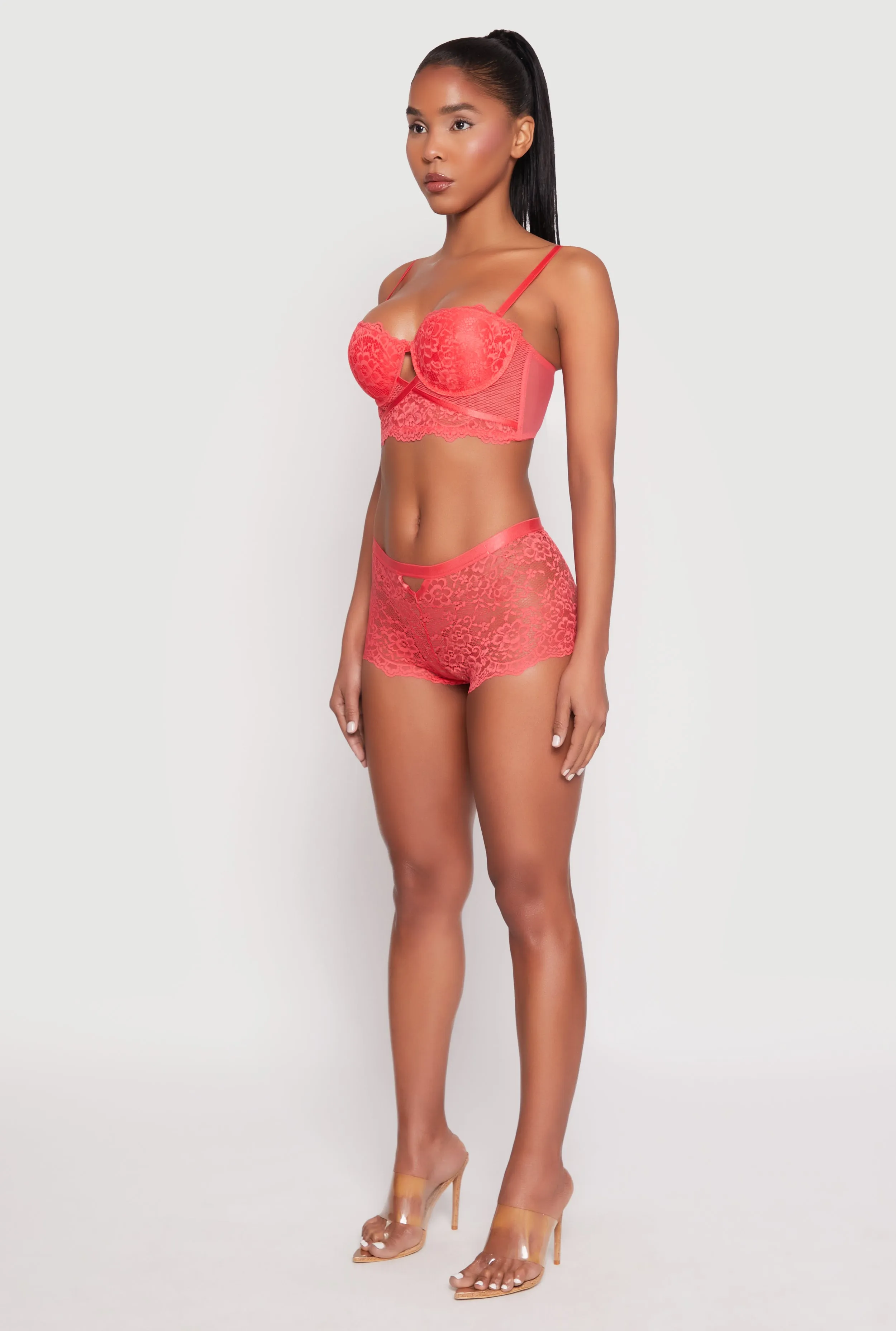 Caged Convertible Longline Lace Balconette Bra sold by Rainbow product image thumbnail 5