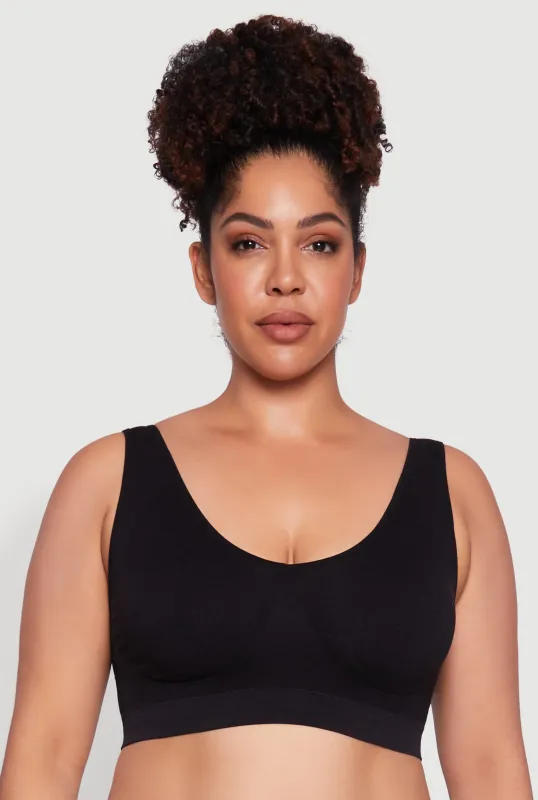 Plus Size Removable Padding Seamless Sports Bra sold by Rainbow