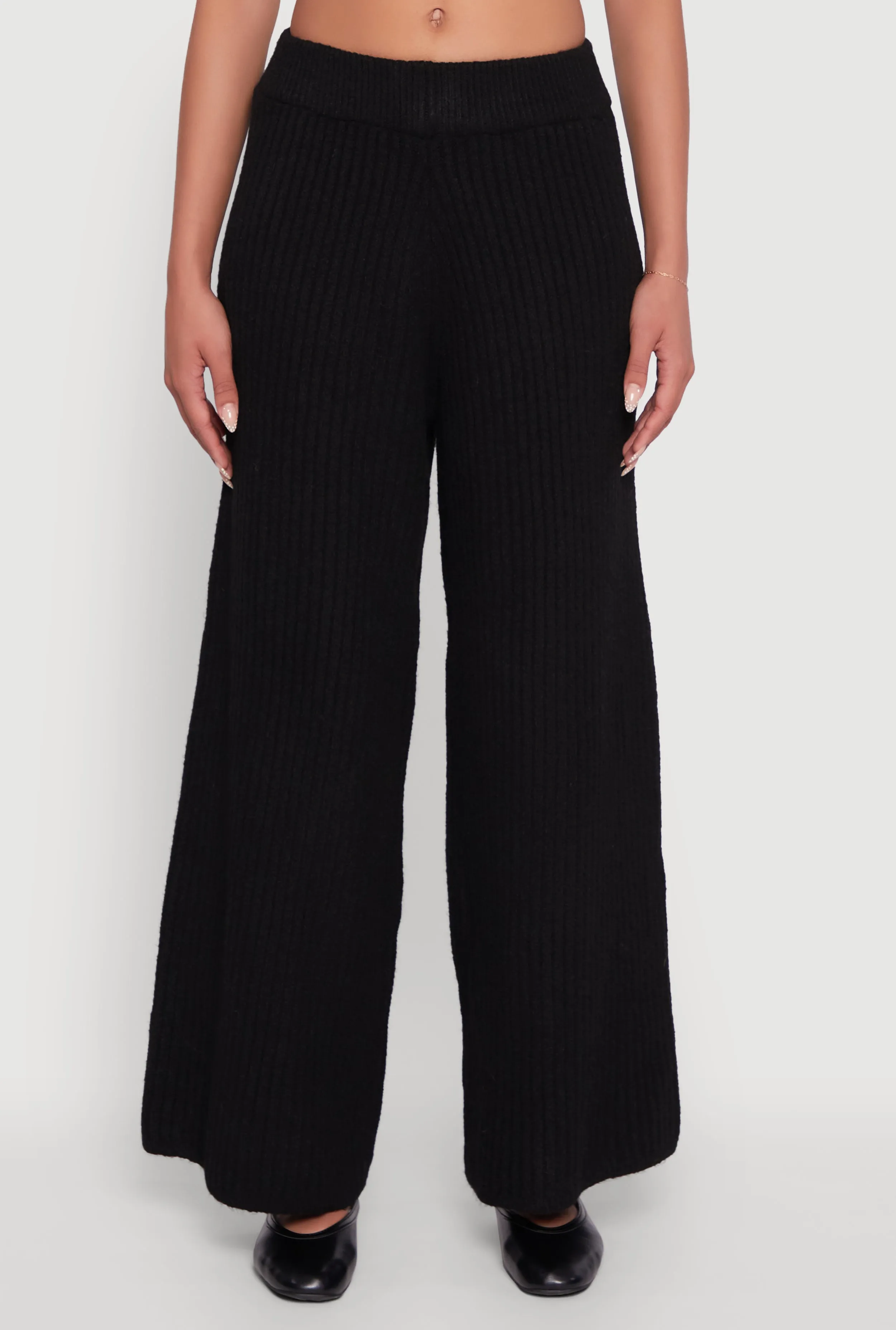 Brushed Ribbed Knit Pull On Wide Leg Pants sold by Rainbow product image thumbnail 3