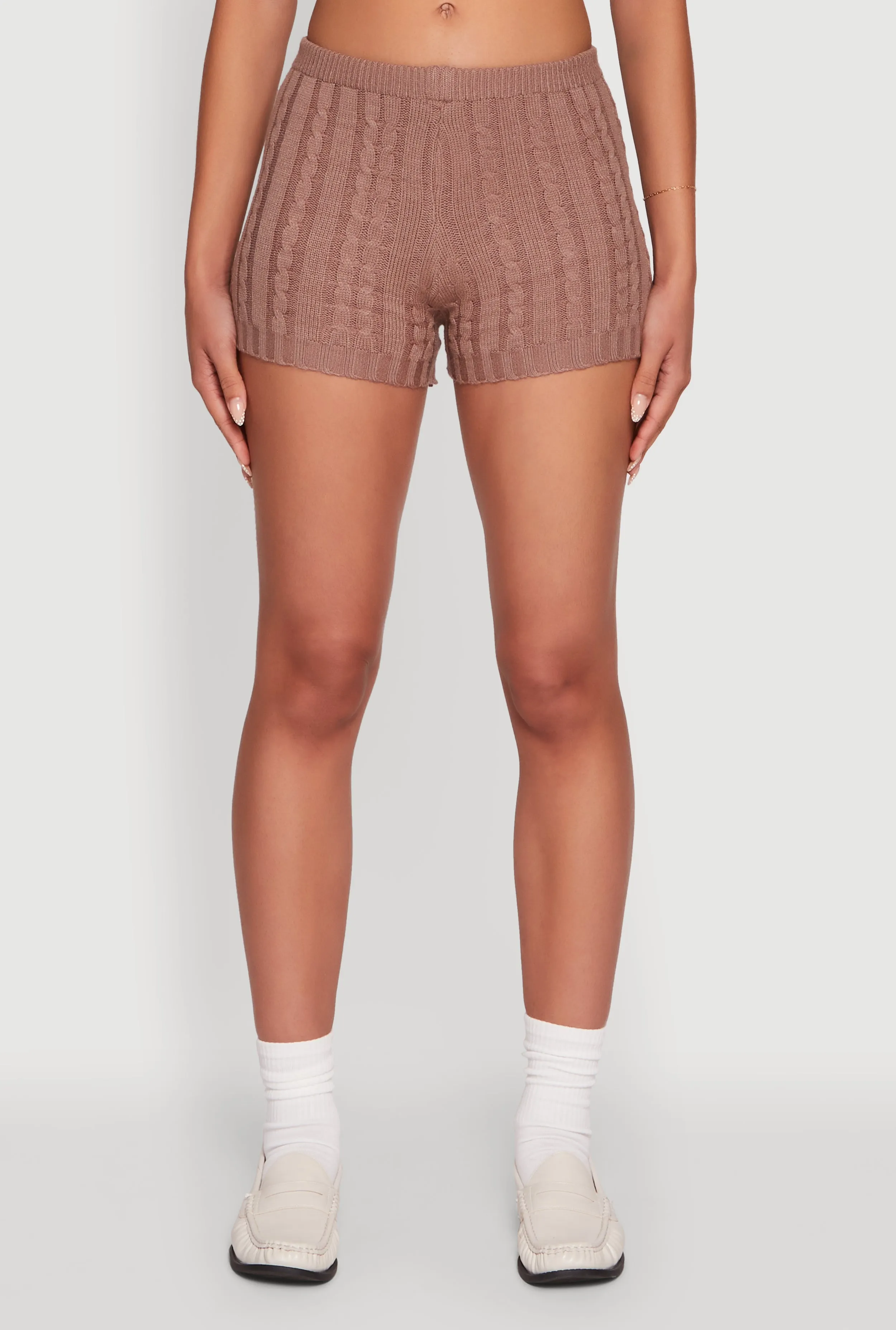 Mid Rise Cable Knit Shorts sold by Rainbow product image thumbnail 3