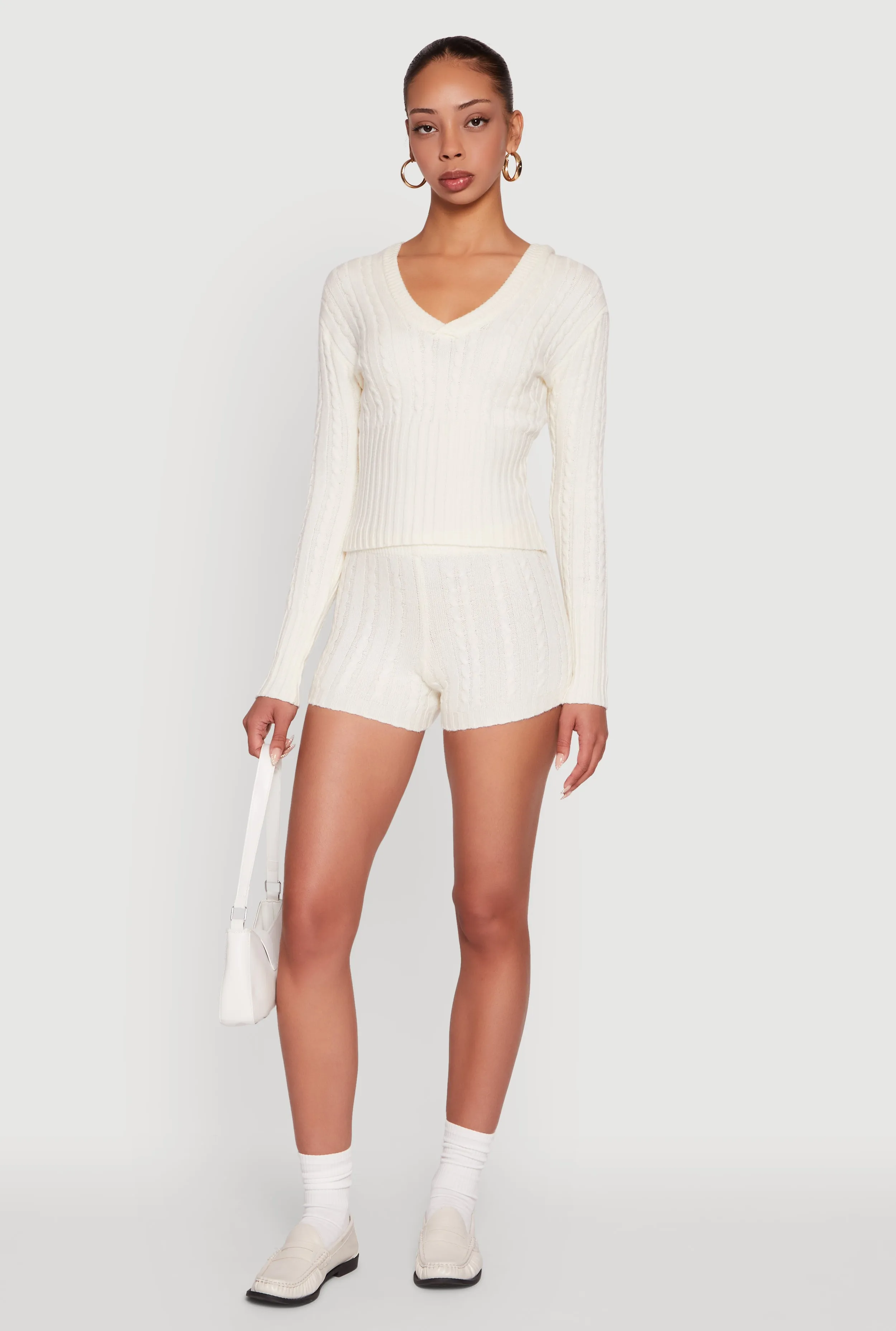 Mid Rise Cable Knit Shorts sold by Rainbow product image thumbnail 4
