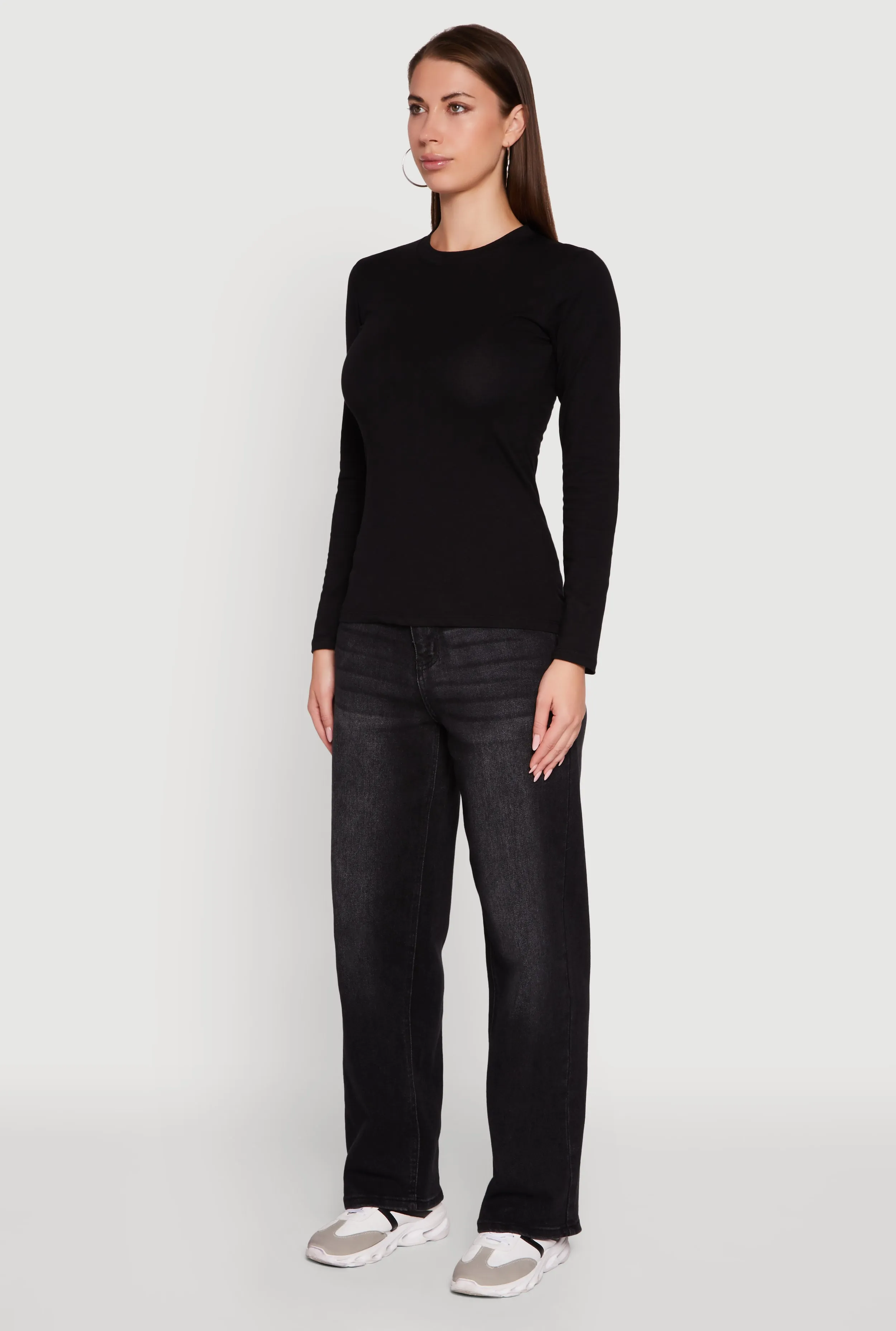 Long Sleeve Basic Crew Neck T-Shirt sold by Rainbow product image thumbnail 5