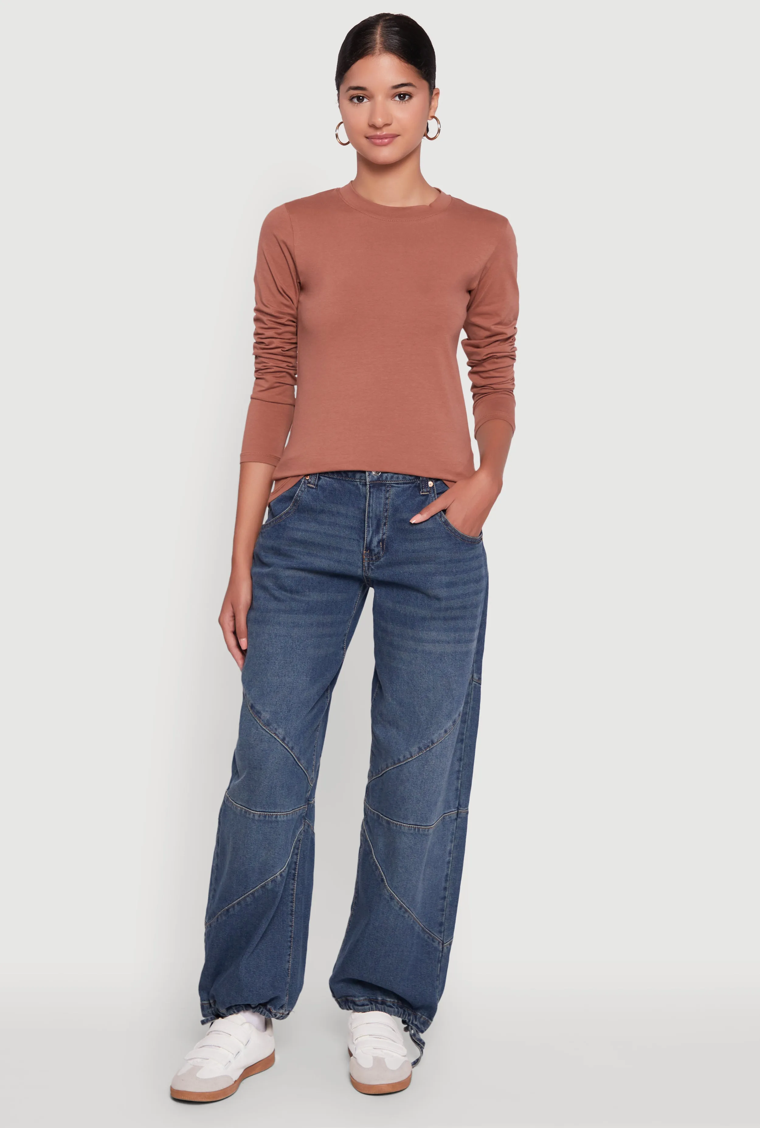 Long Sleeve Basic Crew Neck T-Shirt sold by Rainbow