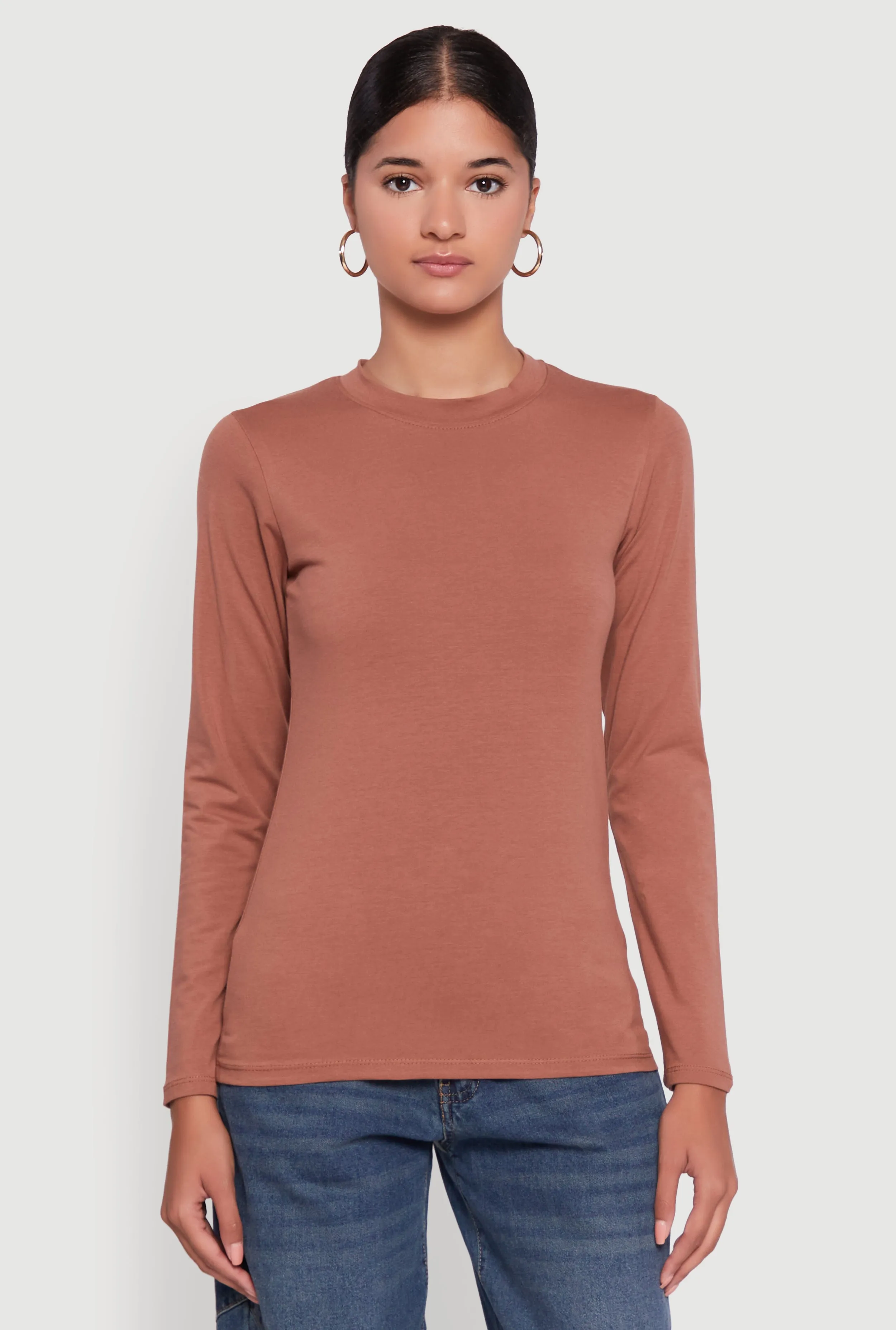 Long Sleeve Basic Crew Neck T-Shirt sold by Rainbow product image thumbnail 2