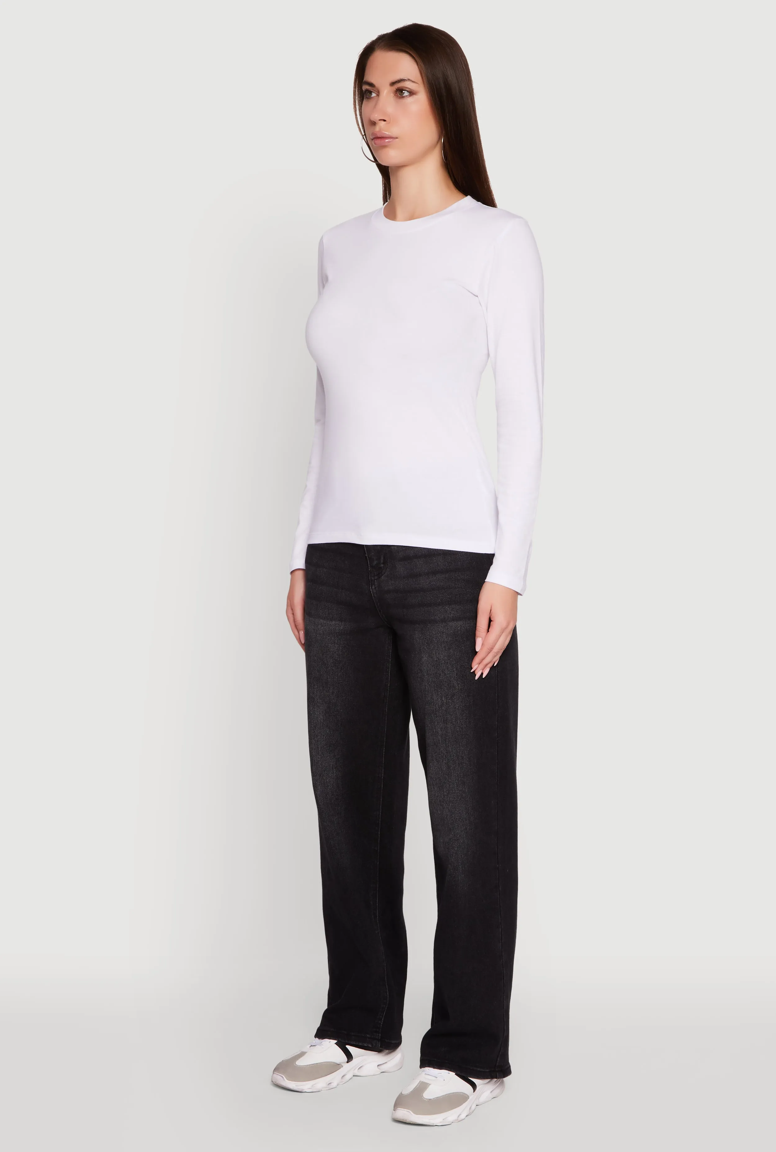 Long Sleeve Basic Crew Neck T-Shirt sold by Rainbow product image thumbnail 5