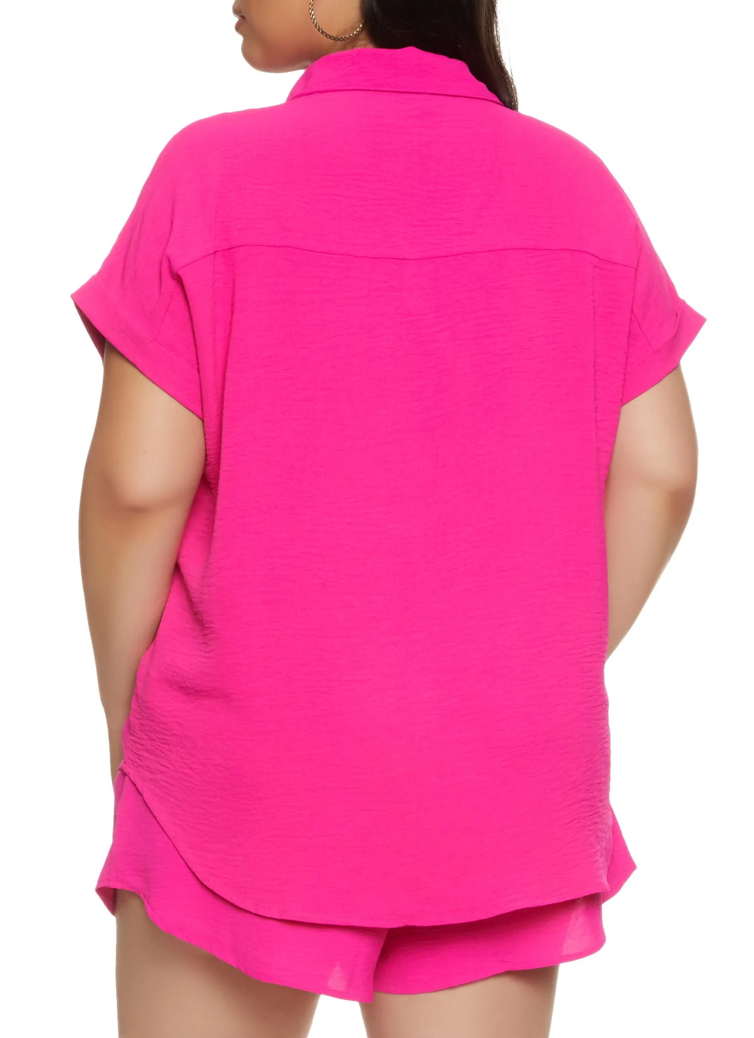 Plus Size Airy Button Front Shirt sold by Rainbow product image thumbnail 3