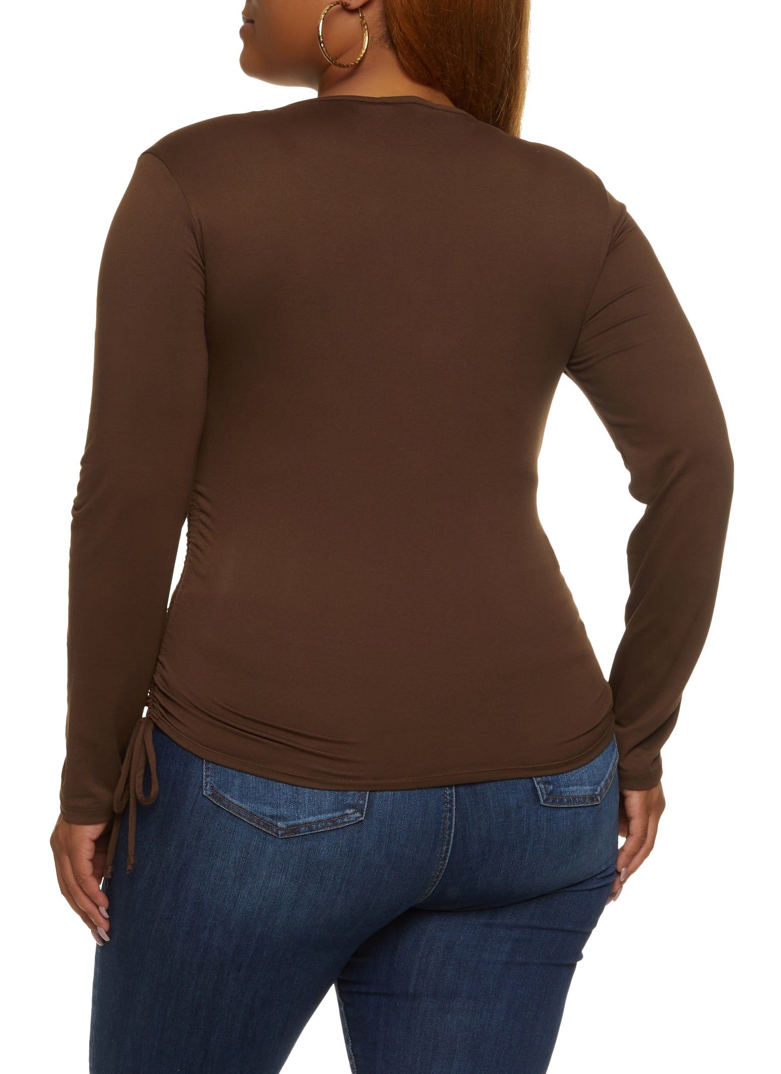 Plus Size Faux Wrap Ruched Side Top sold by Rainbow product image thumbnail 2