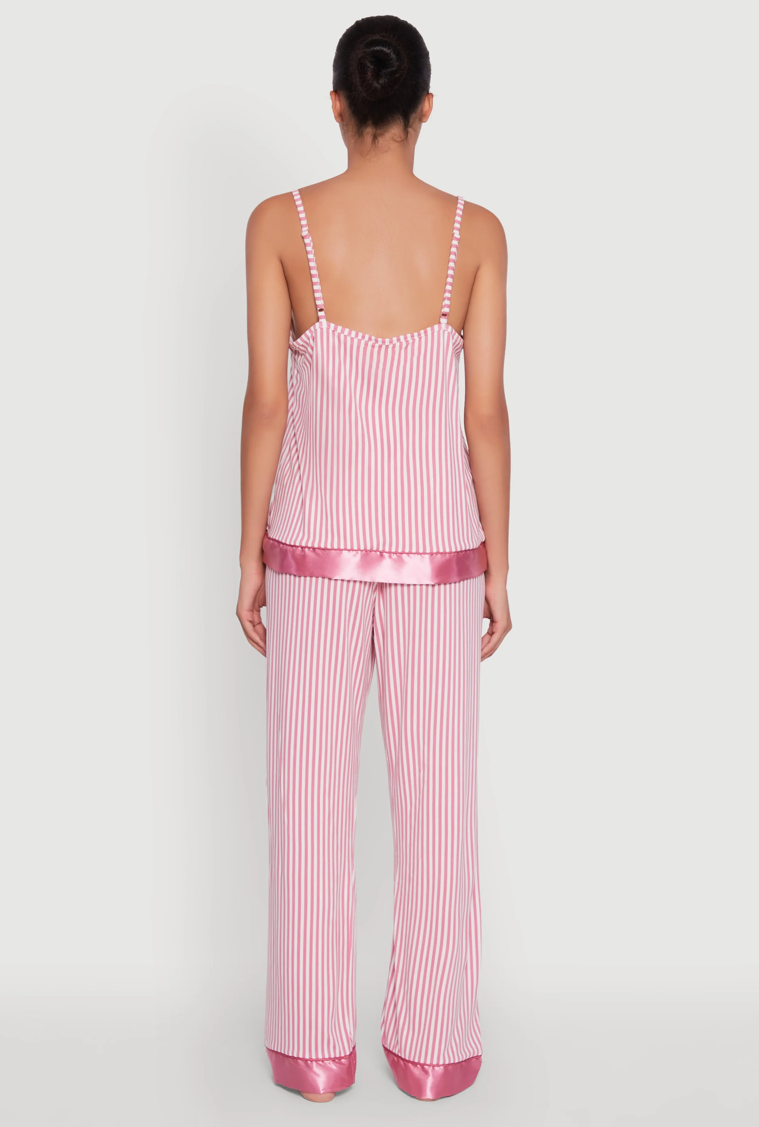 Striped Satin Trim Pajama Cami and Pants sold by Rainbow product image thumbnail 3