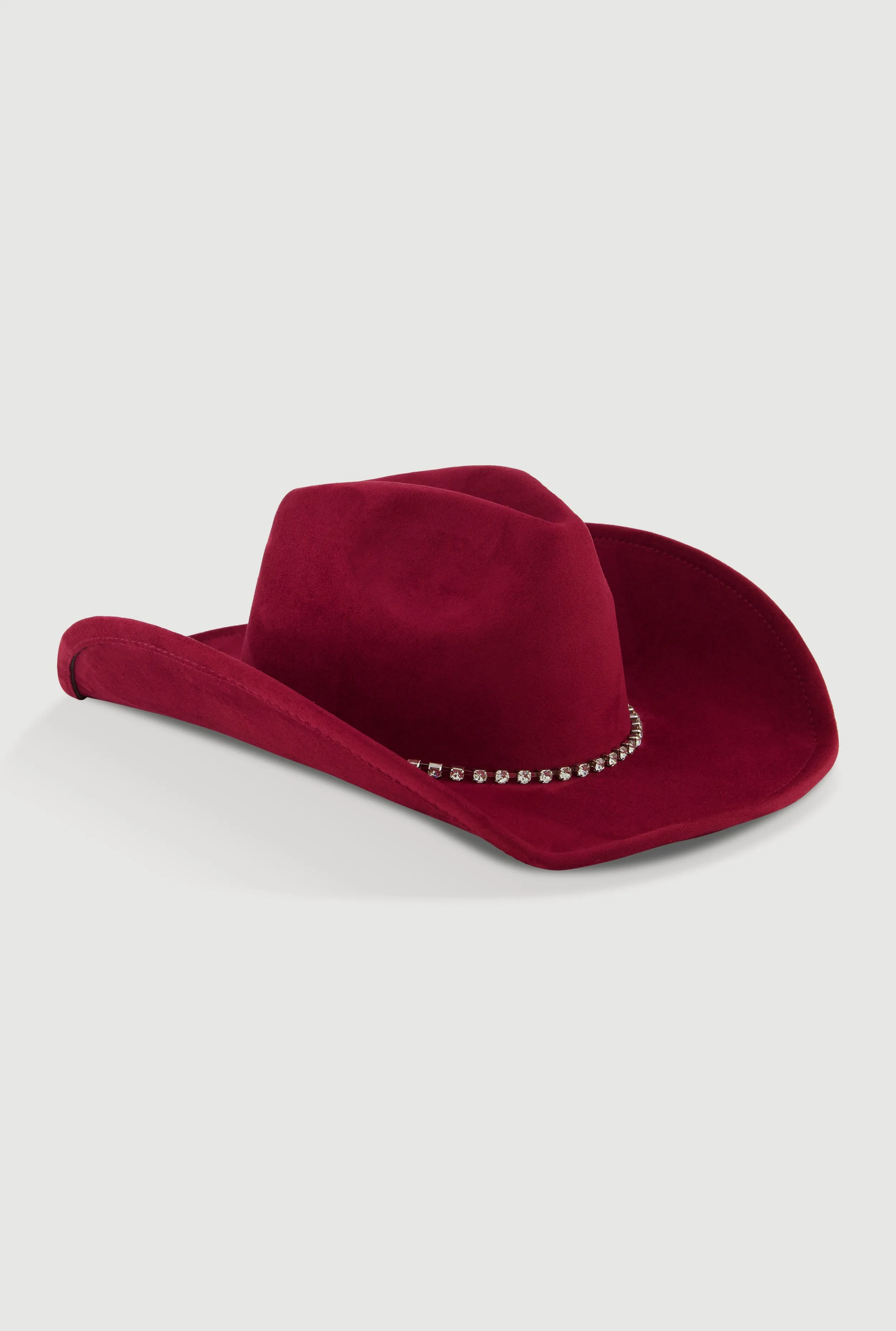 Faux Suede Rhinestone Trim Cowboy Hat sold by Rainbow product image thumbnail 2