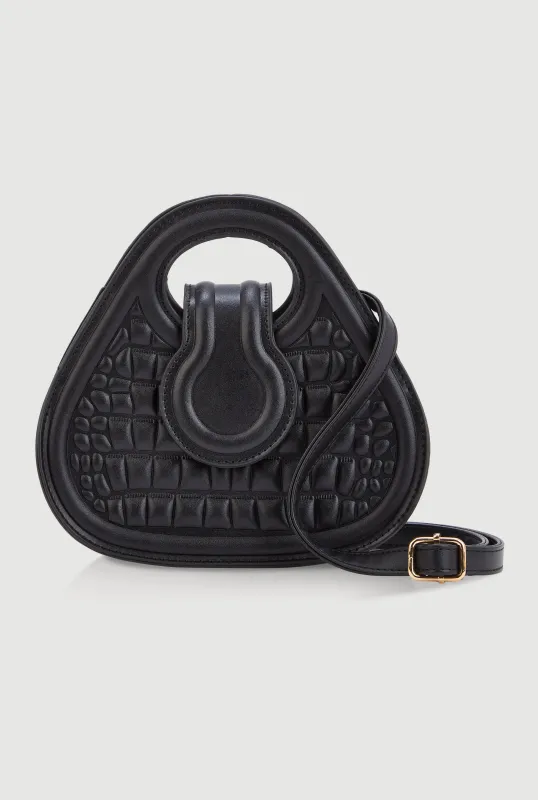 Faux Croc Convertible Handbag sold by Rainbow