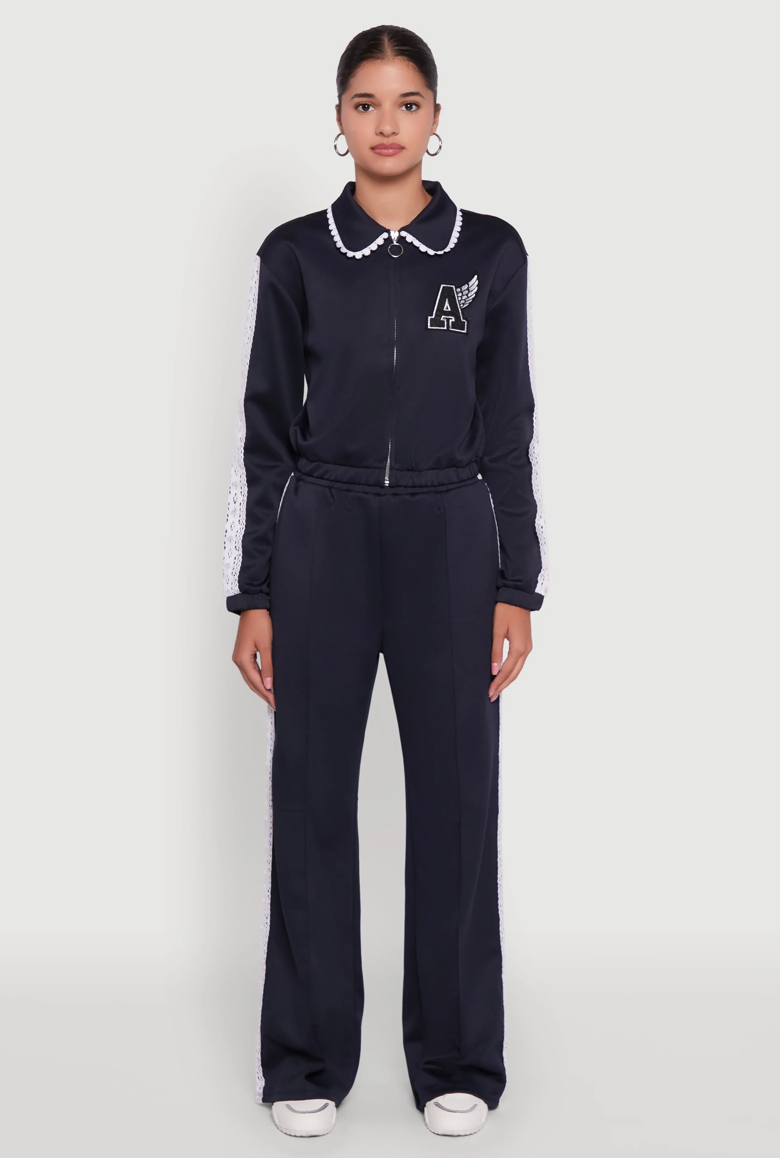 Crochet Side Stripe Wide Leg Track Pants sold by Rainbow product image thumbnail 2