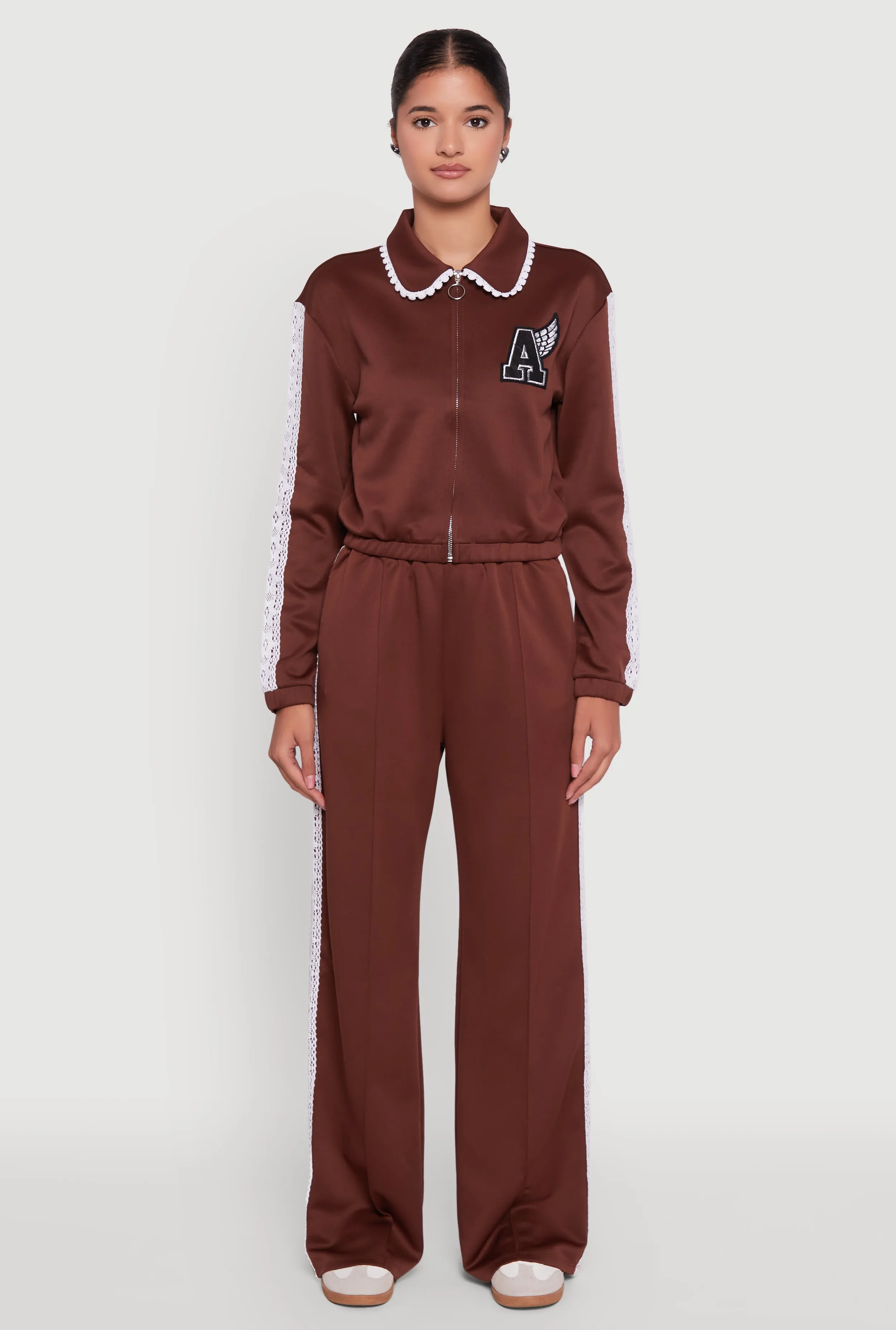 Crochet Side Stripe Wide Leg Track Pants sold by Rainbow product image thumbnail 2