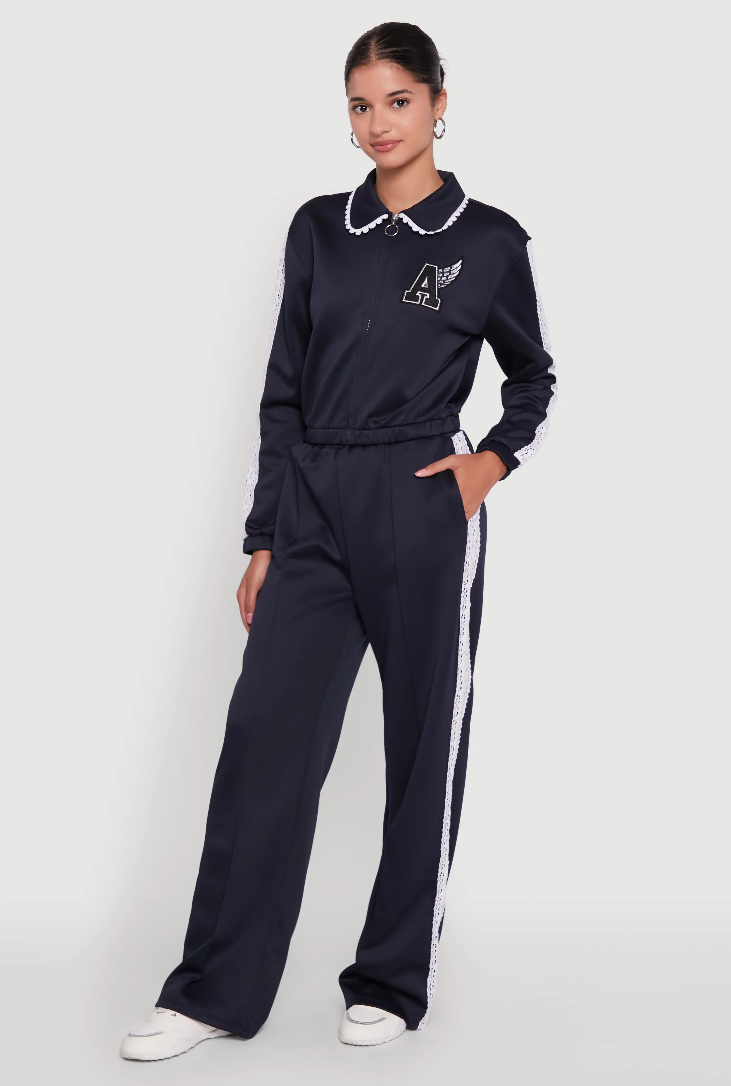 Crochet Side Stripe Wide Leg Track Pants sold by Rainbow product image thumbnail 2
