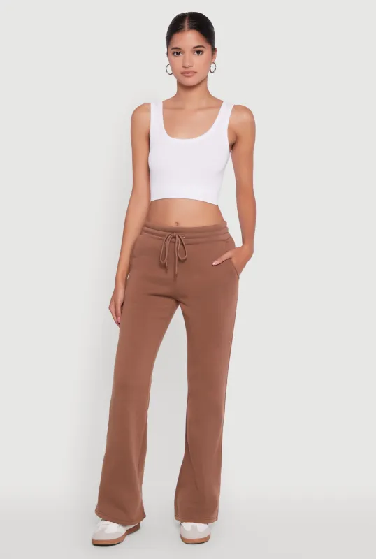 Drawstring Waist Bootcut Sweatpants sold by Rainbow
