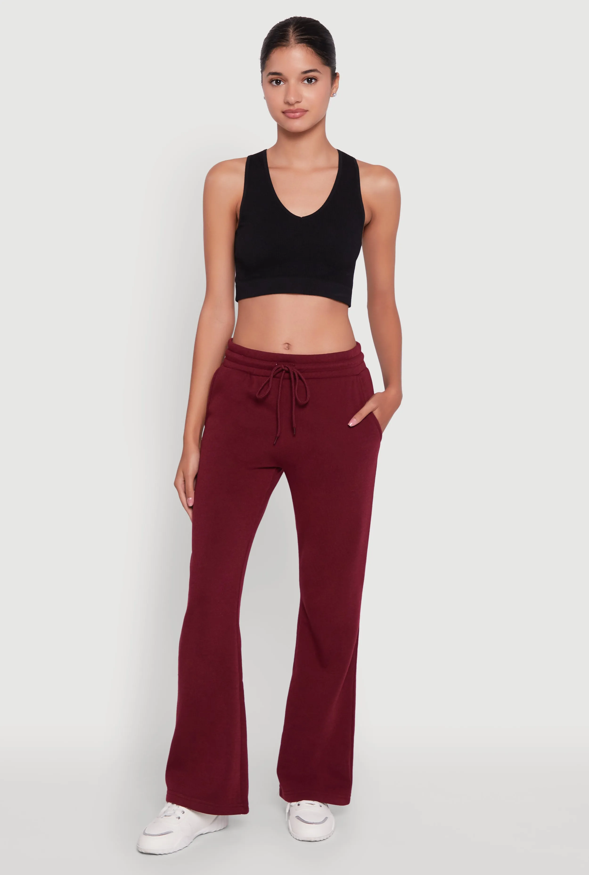 Drawstring Waist Bootcut Sweatpants sold by Rainbow